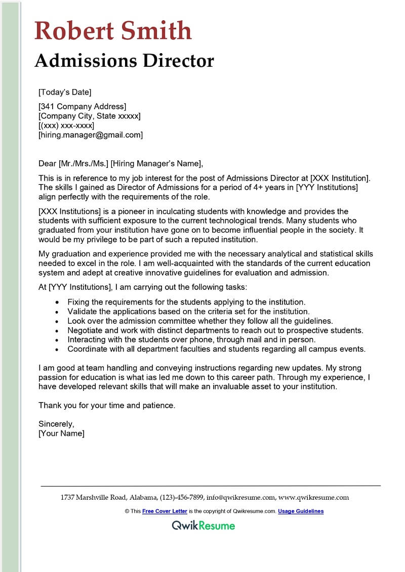 Apprentice Cover Letter Examples QwikResume
