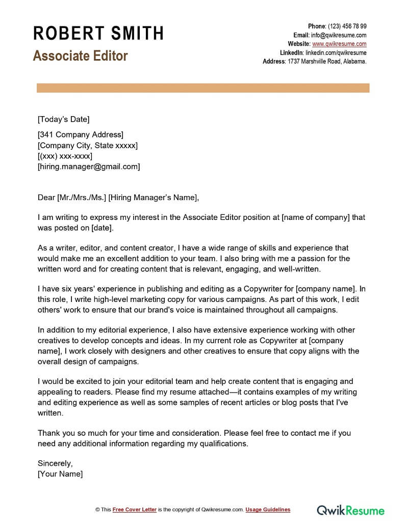 TV Presenter Cover Letter Examples QwikResume