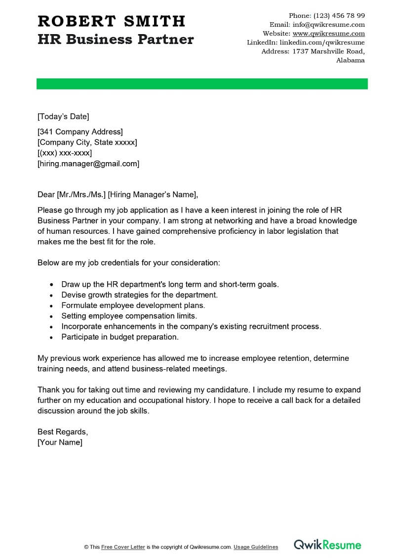 HR Director Cover Letter Examples QwikResume