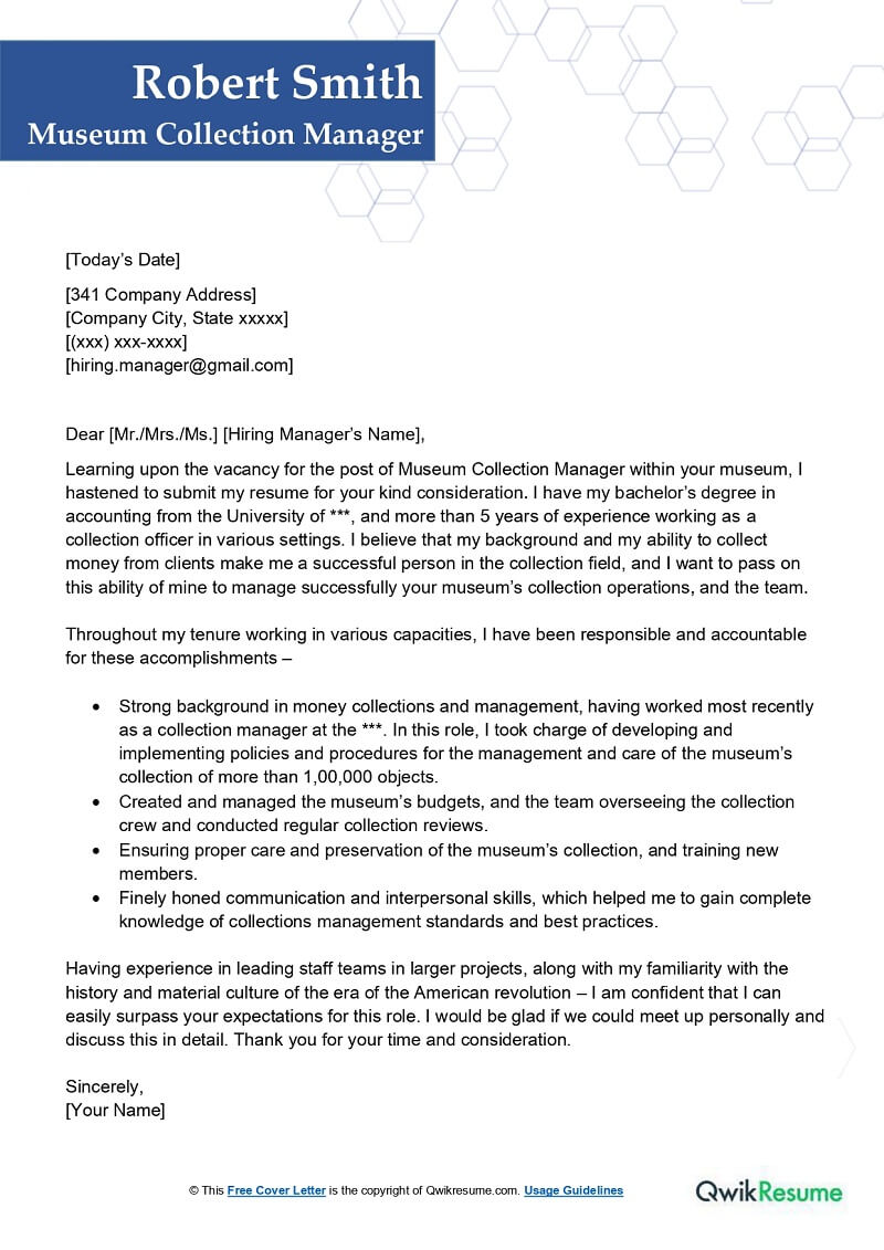 Museum Registrar Cover Letter Infoupdate