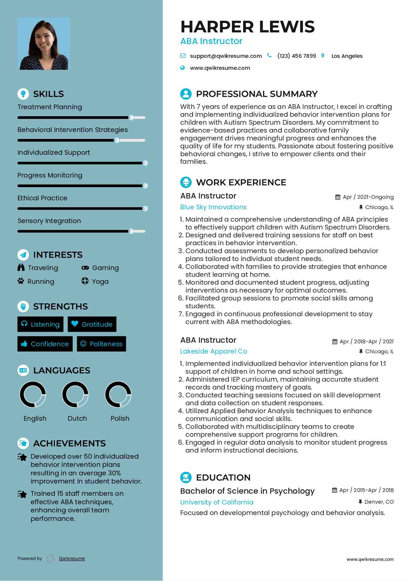 10 ABA Therapist Resume Samples - Aba Instructor 1651334412 Pdf 