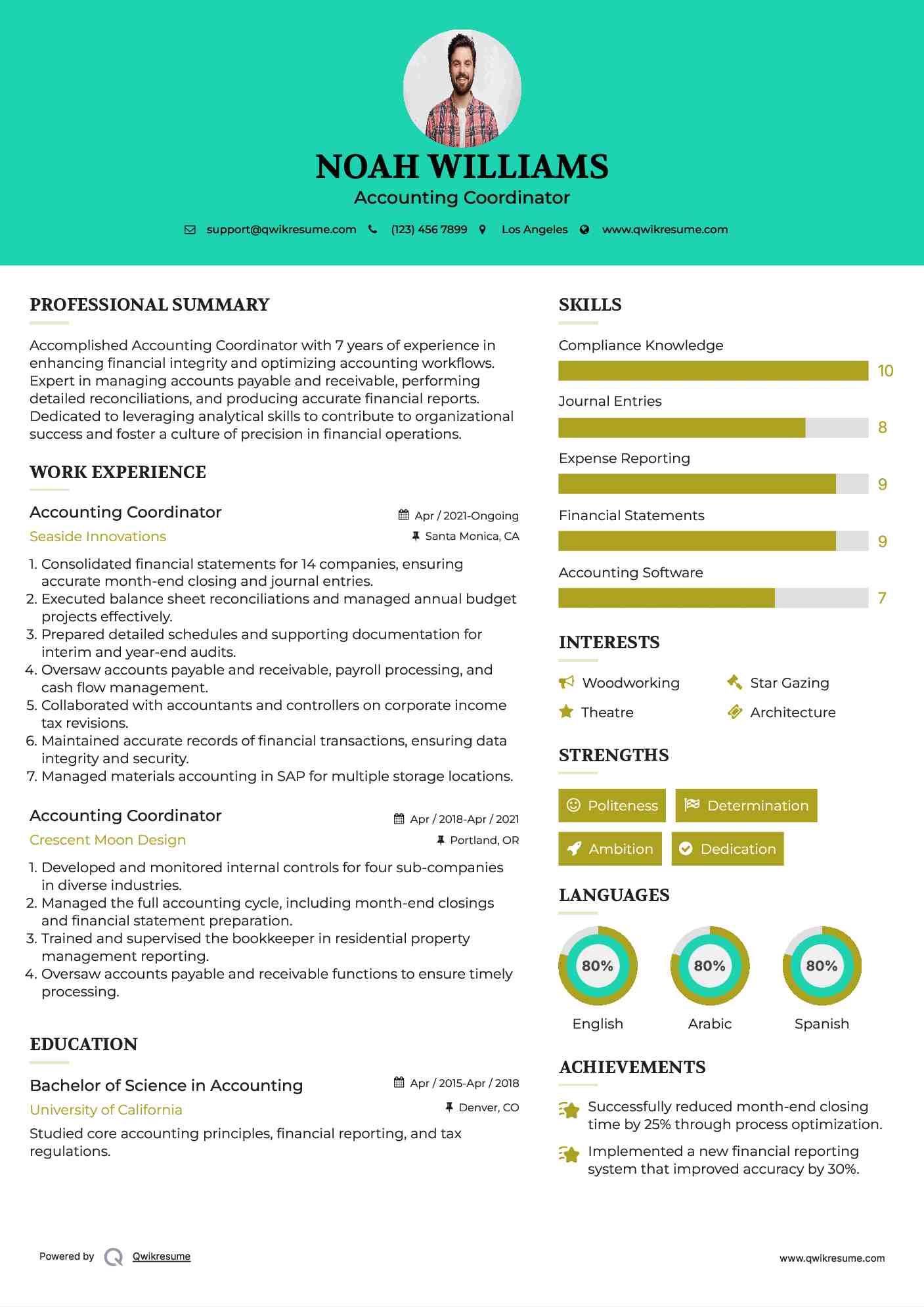 Accounting Coordinator Resume Model