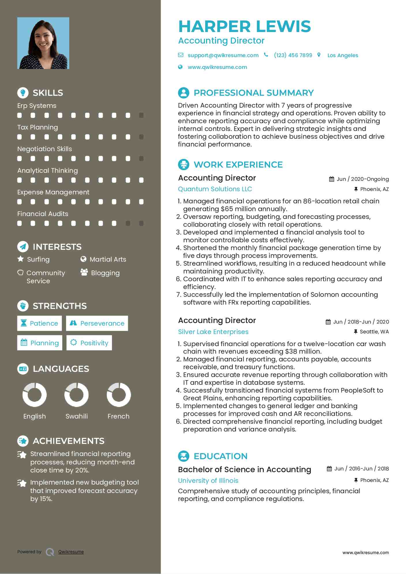 Accounting Director Resume Template