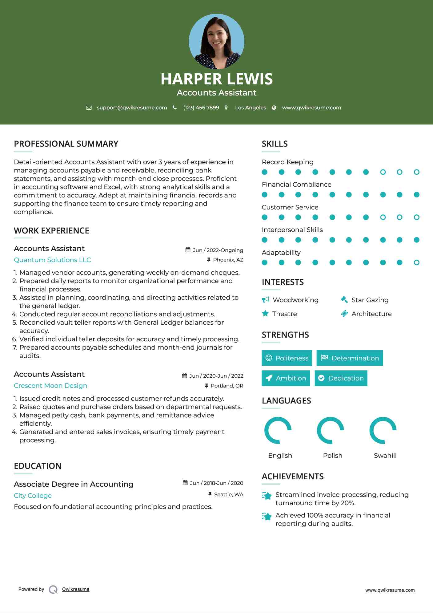 Accounts Assistant Resume Template