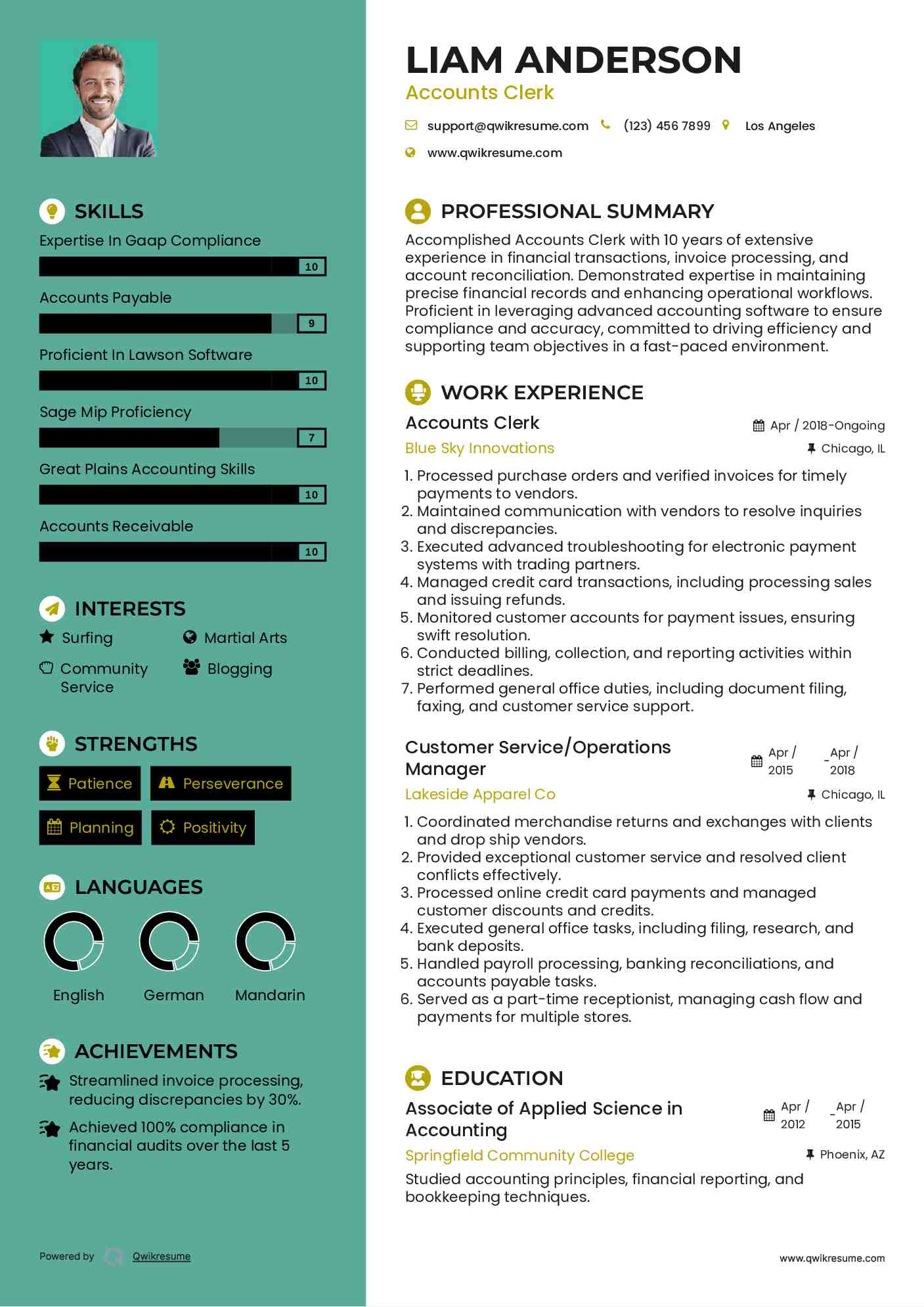 10 Accounts Clerk Resume Samples - Accounts Clerk 1524463523 Pdf 