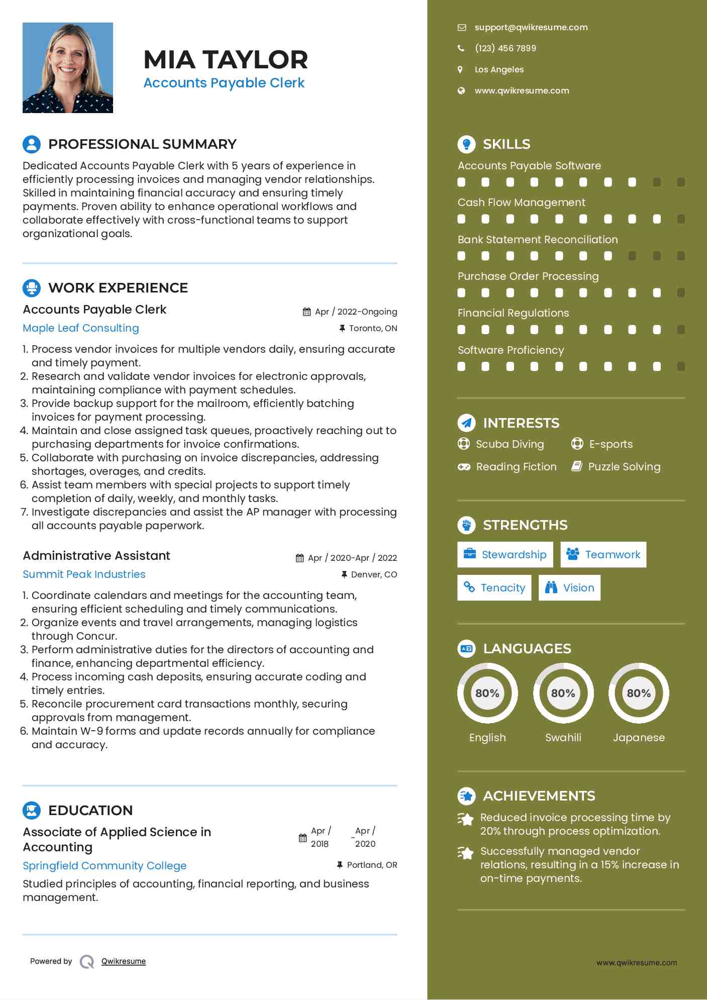 resume accounting skills