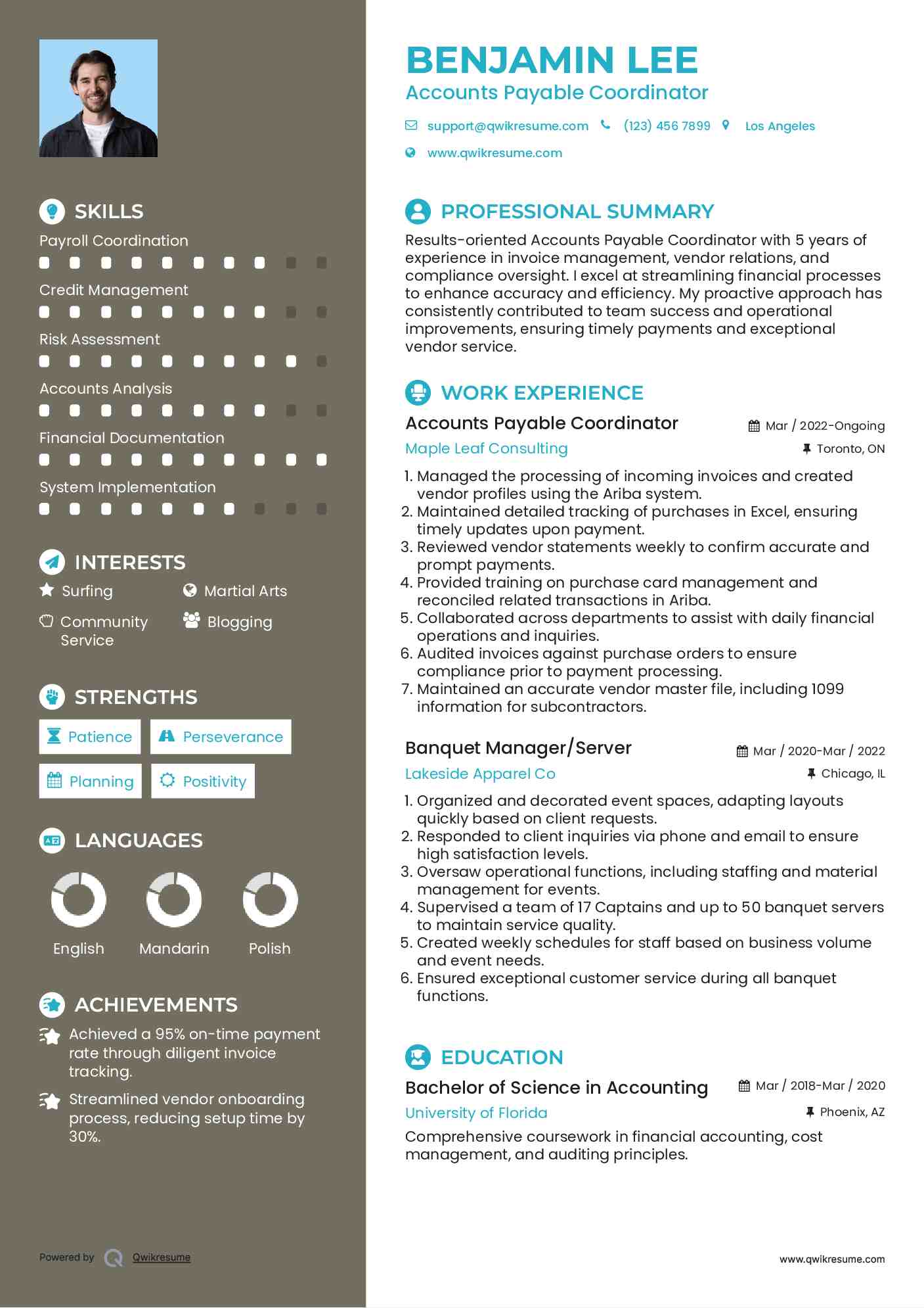 Accounts Payable Coordinator Resume Format