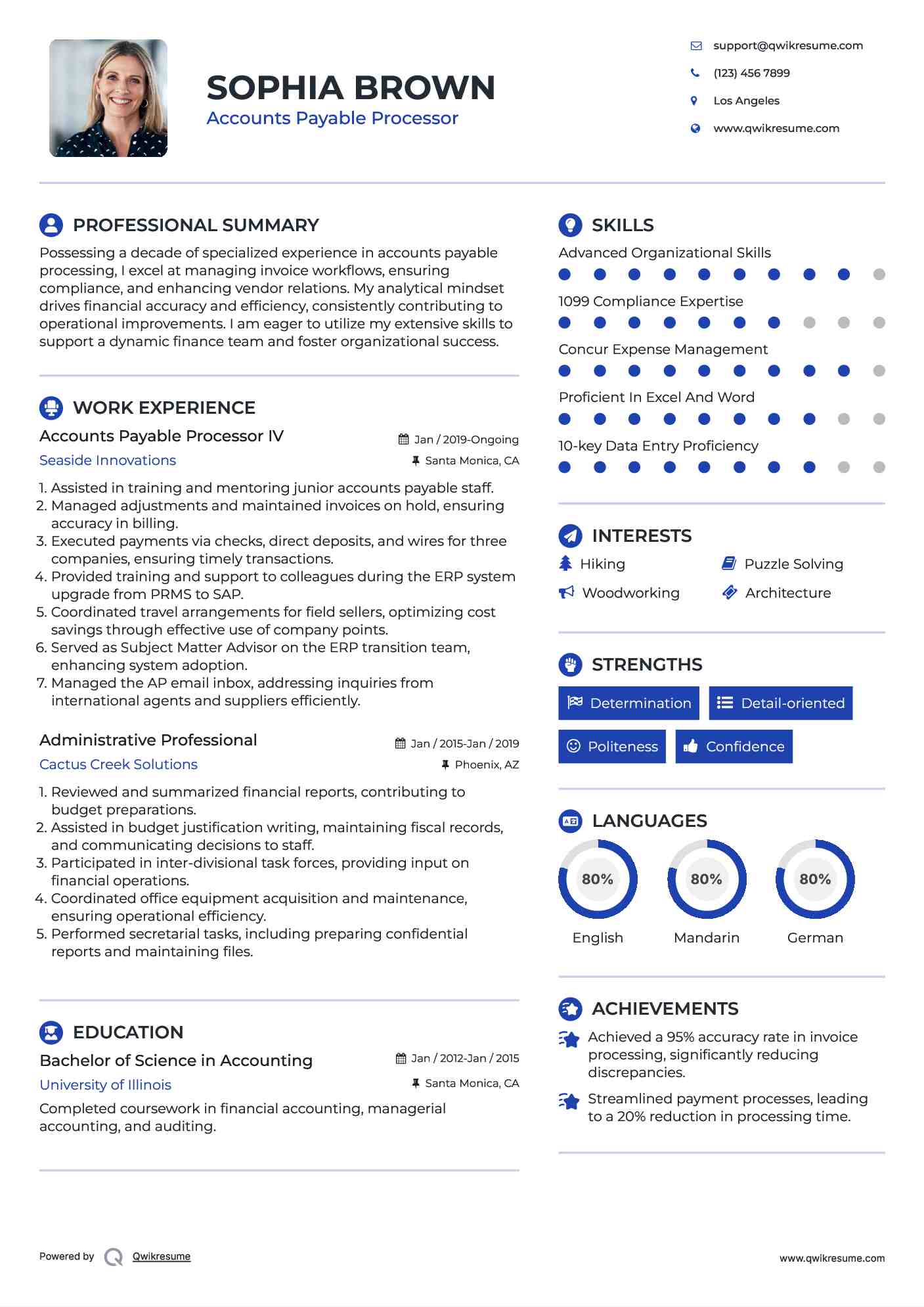 accounts payable processor resume samples qwikresume microsoft excel resume template