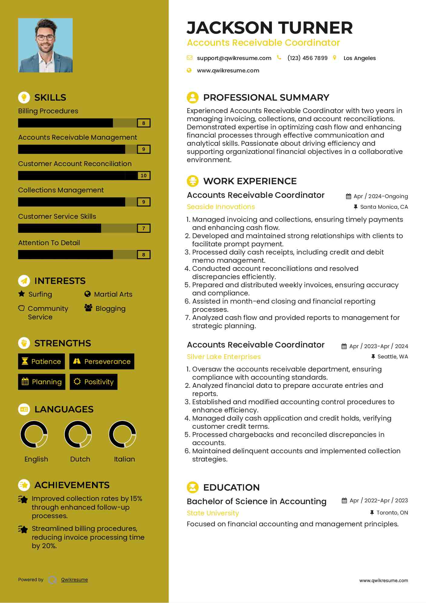 Accounts Receivable Coordinator Resume Format