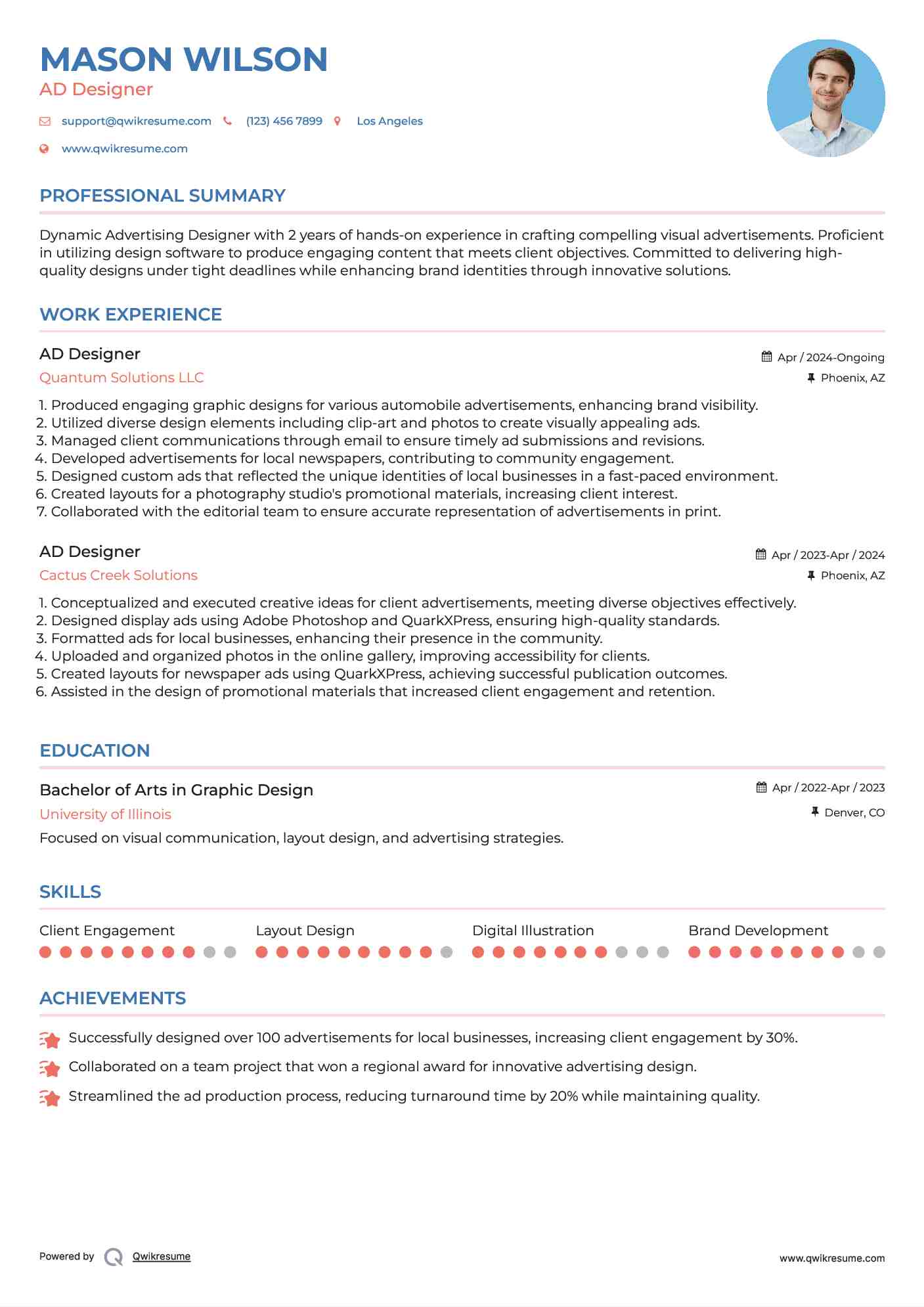 AD Designer Resume Model