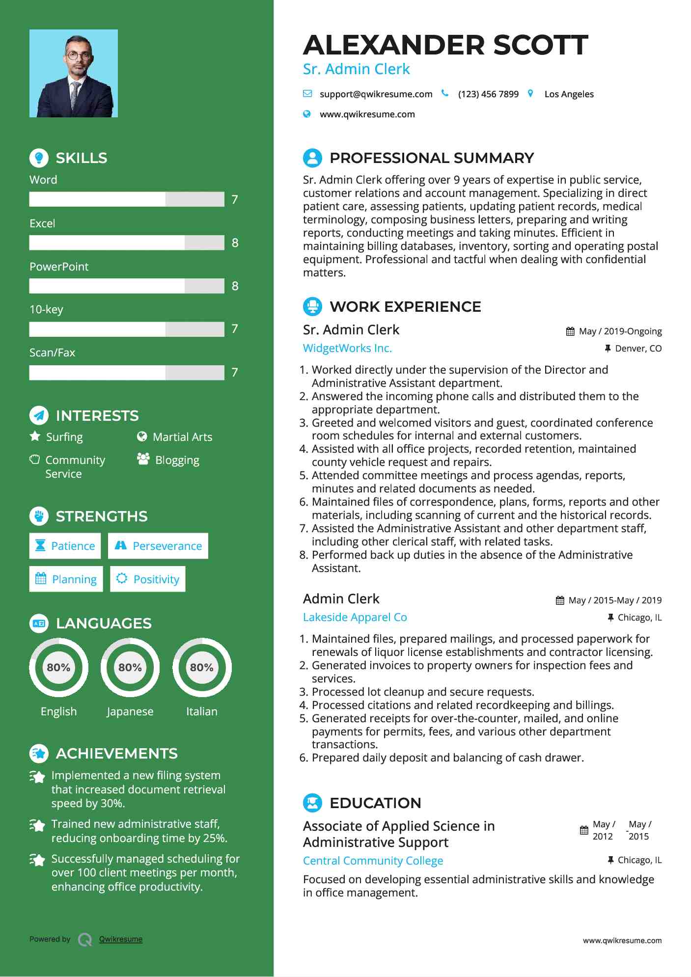10 Admin Clerk Resume Samples Templates For 2026