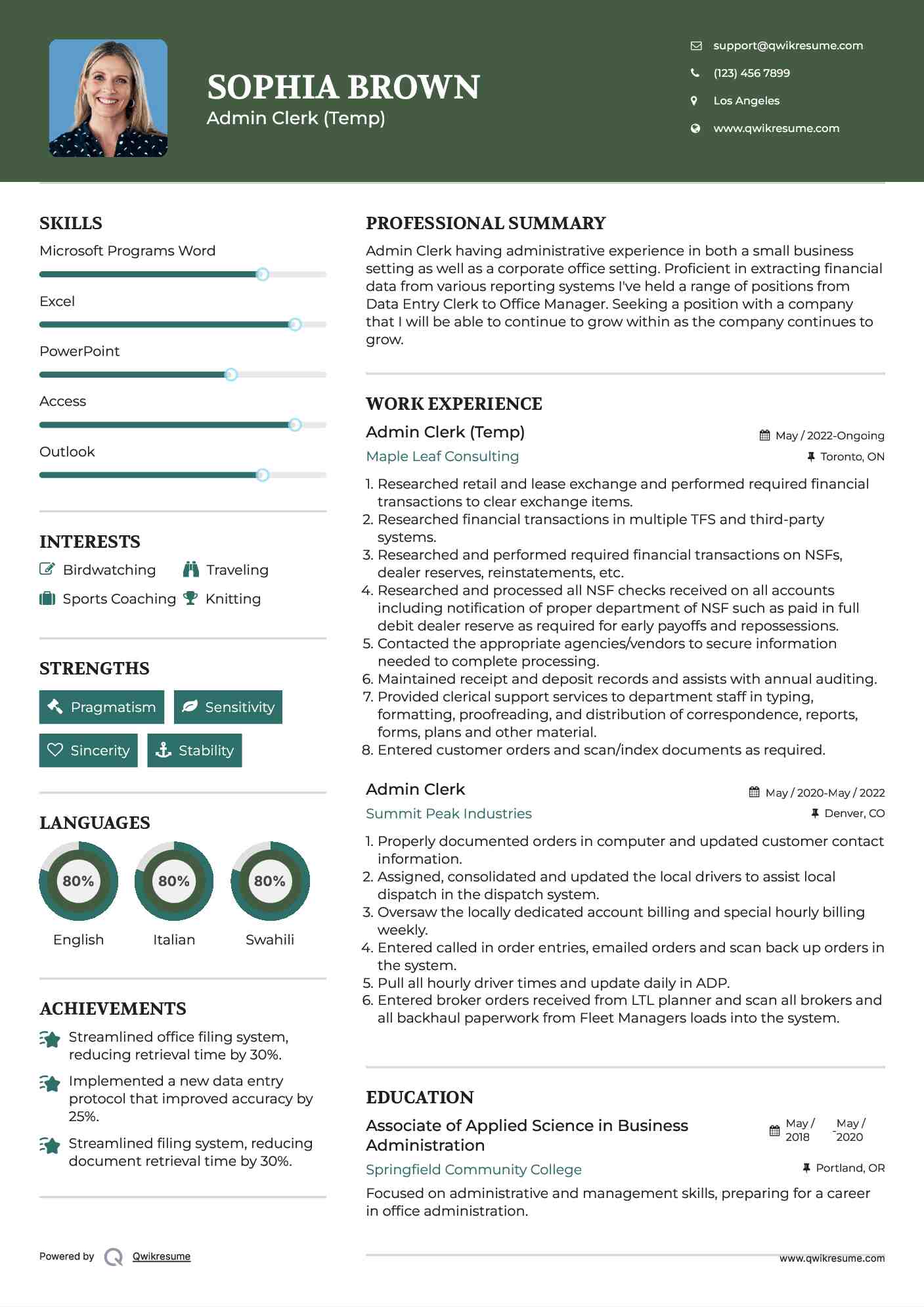 10 Admin Clerk Resume Samples Templates For 2026