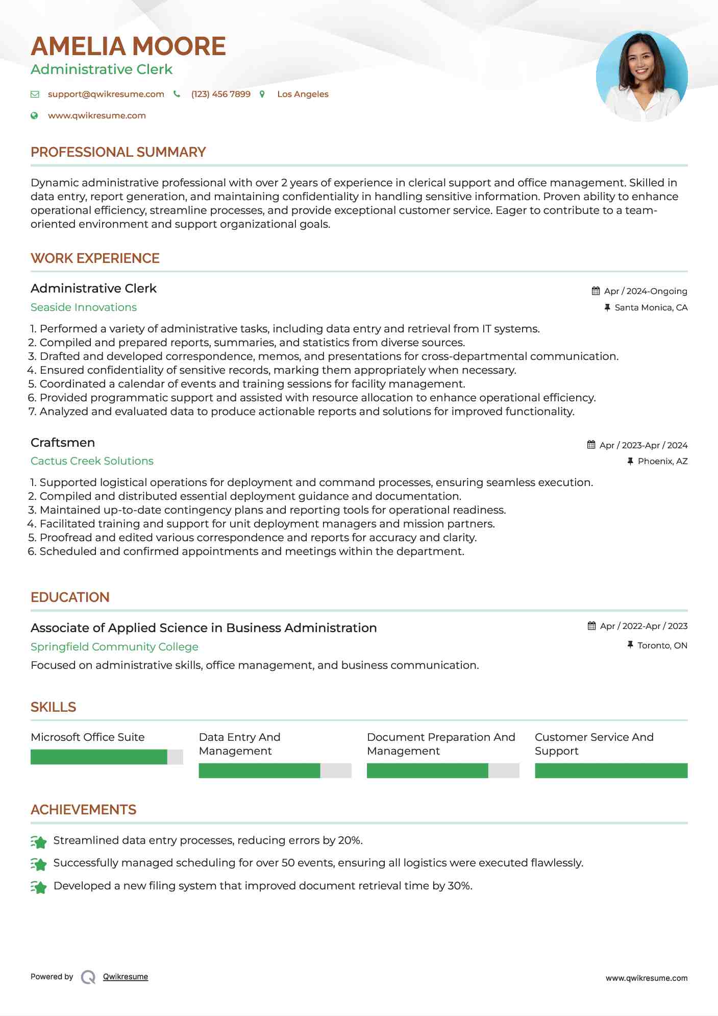 10 Administrative Clerk Resume Samples Templates For 2026