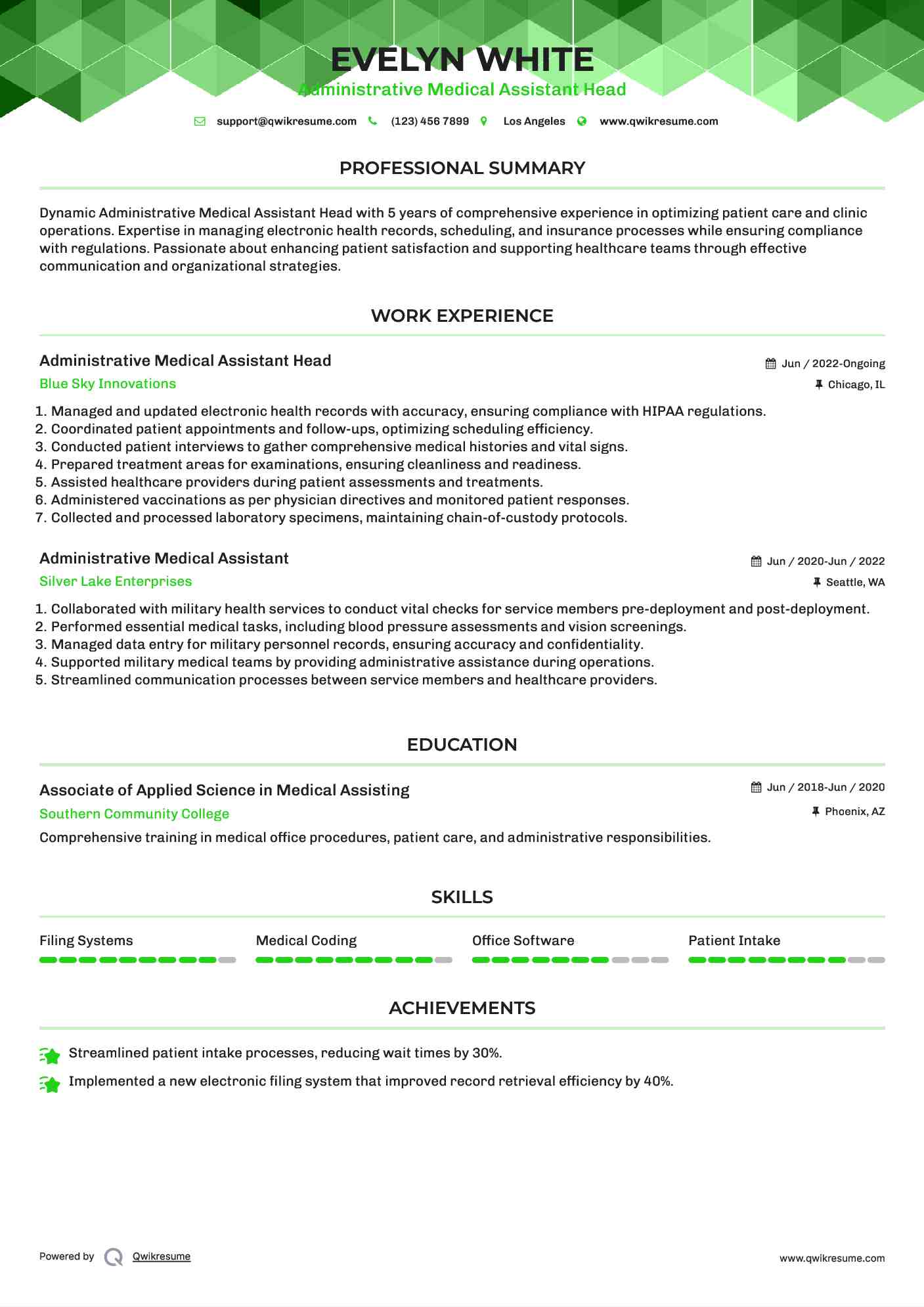 resume examples for medical administrative assistant