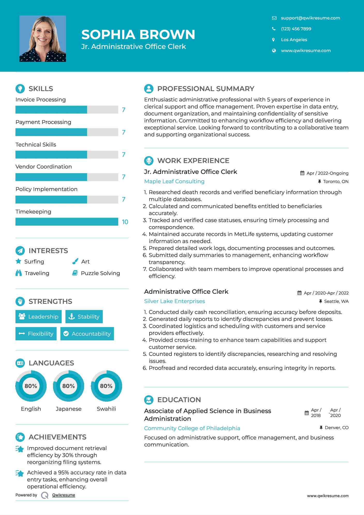 10 Administrative Clerk Resume Samples Templates For 2026