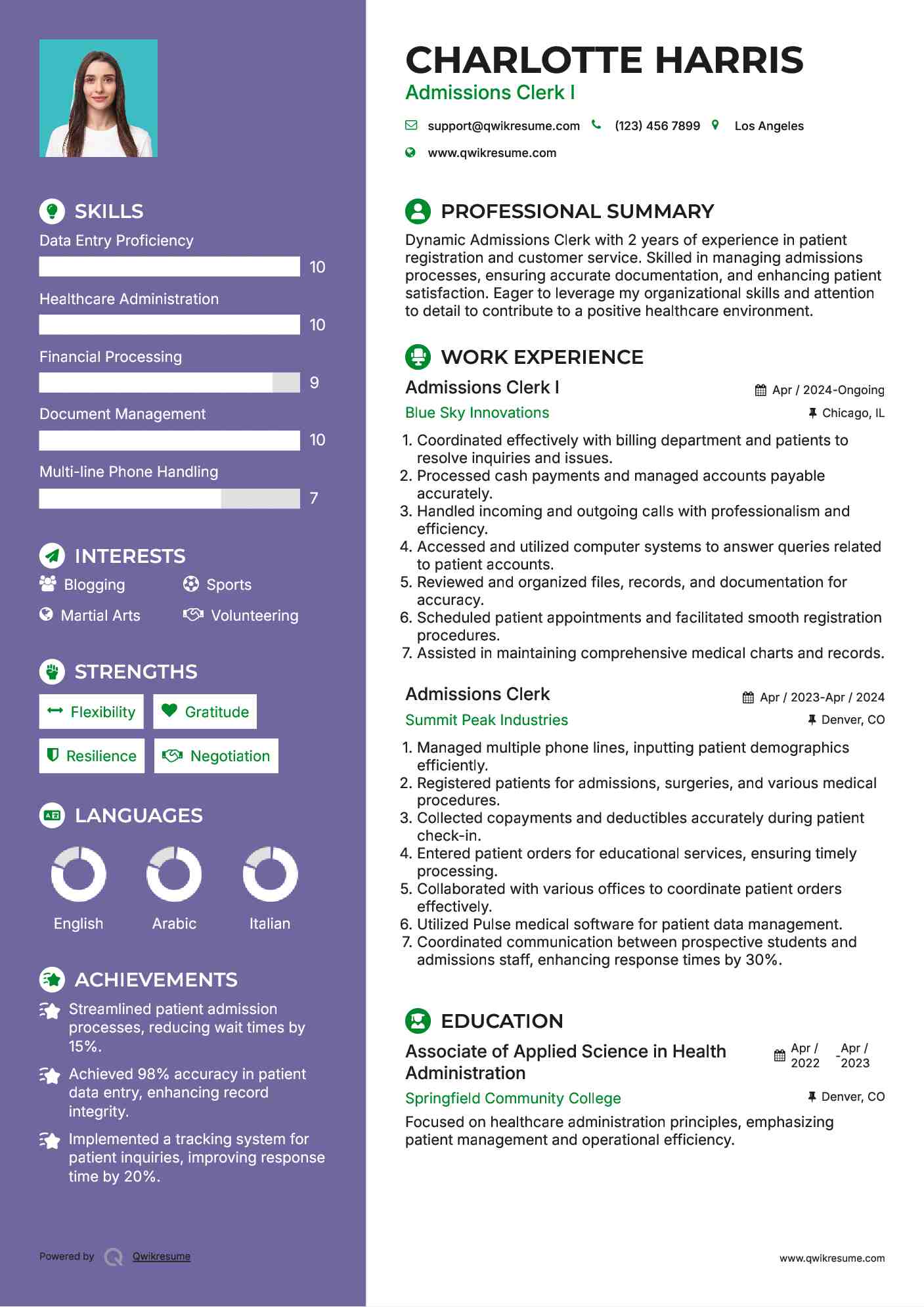 admissions clerk resume samples qwikresume entry level accounting clerk resume samples
