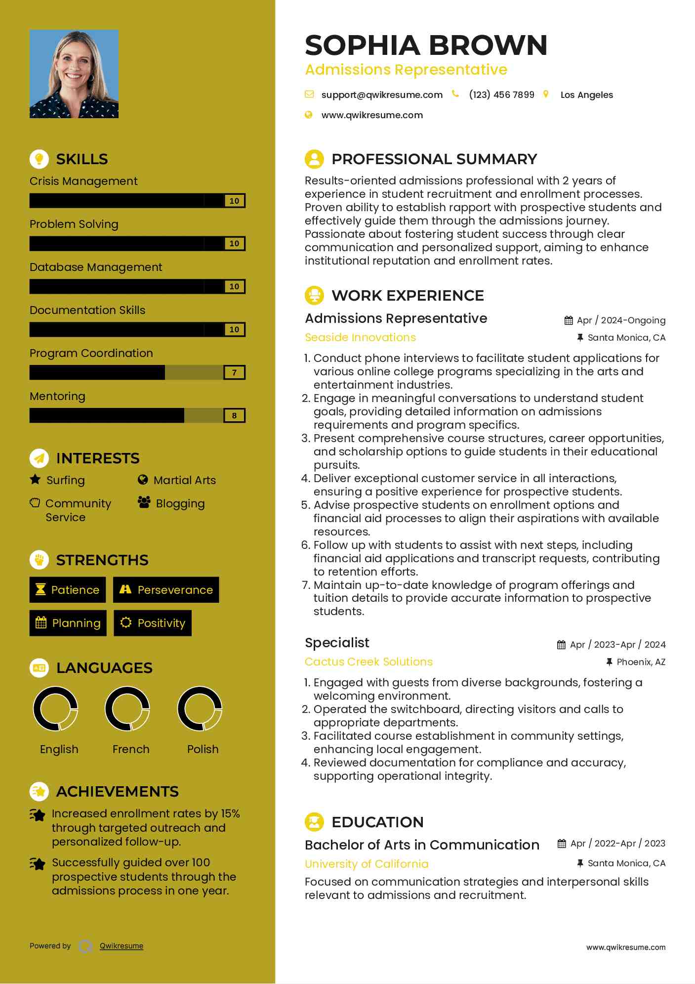 admissions representative resume samples qwikresume admissions representative resume