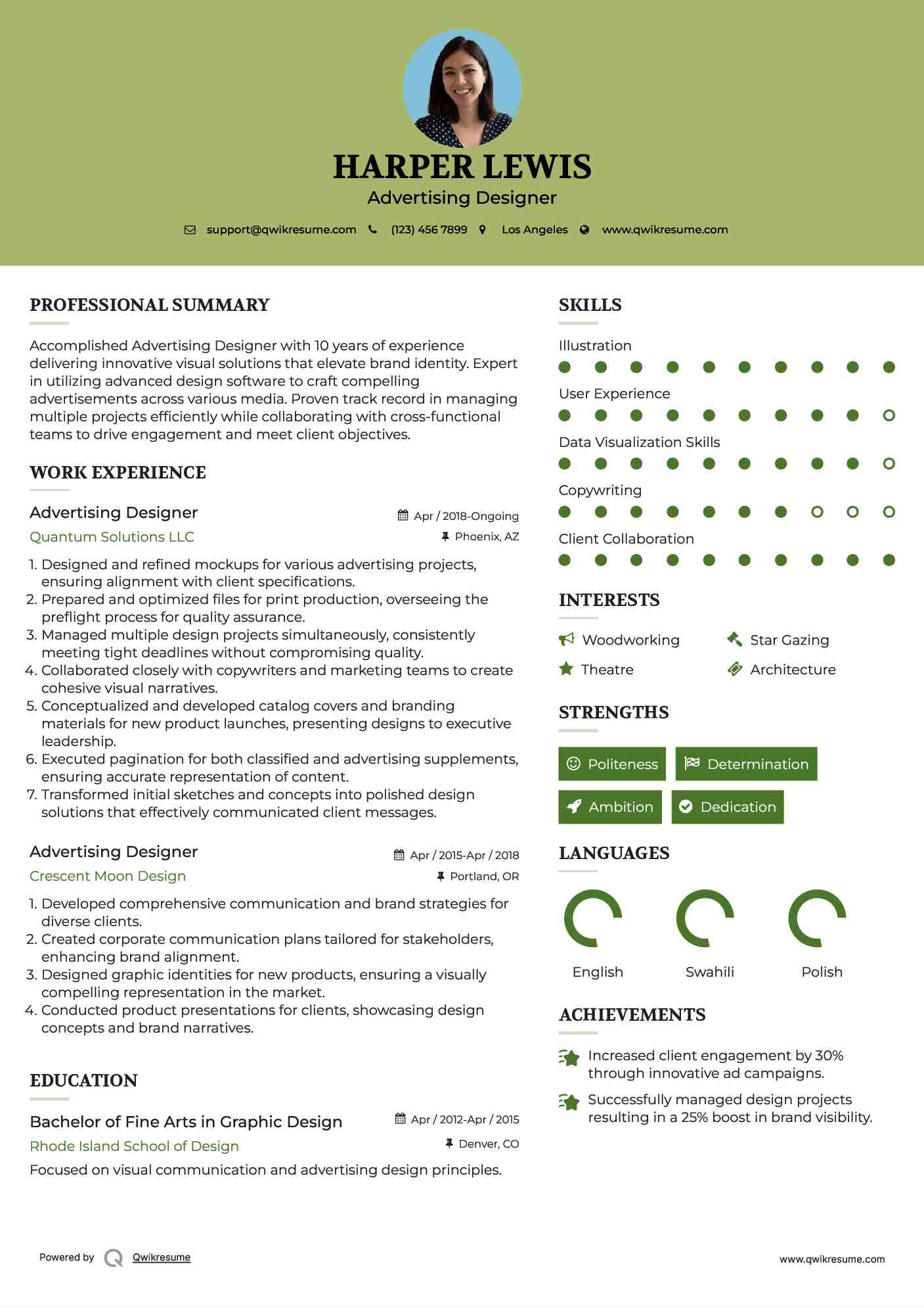 Advertising Designer Resume Template
