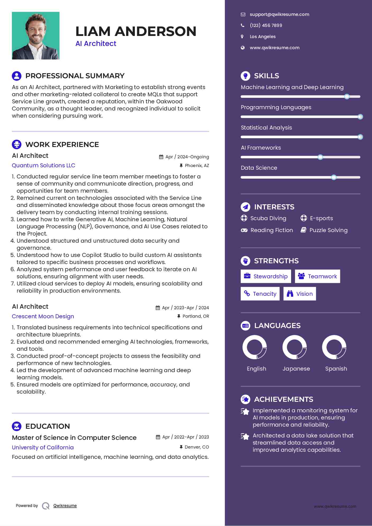 AI Architect Resume Template
