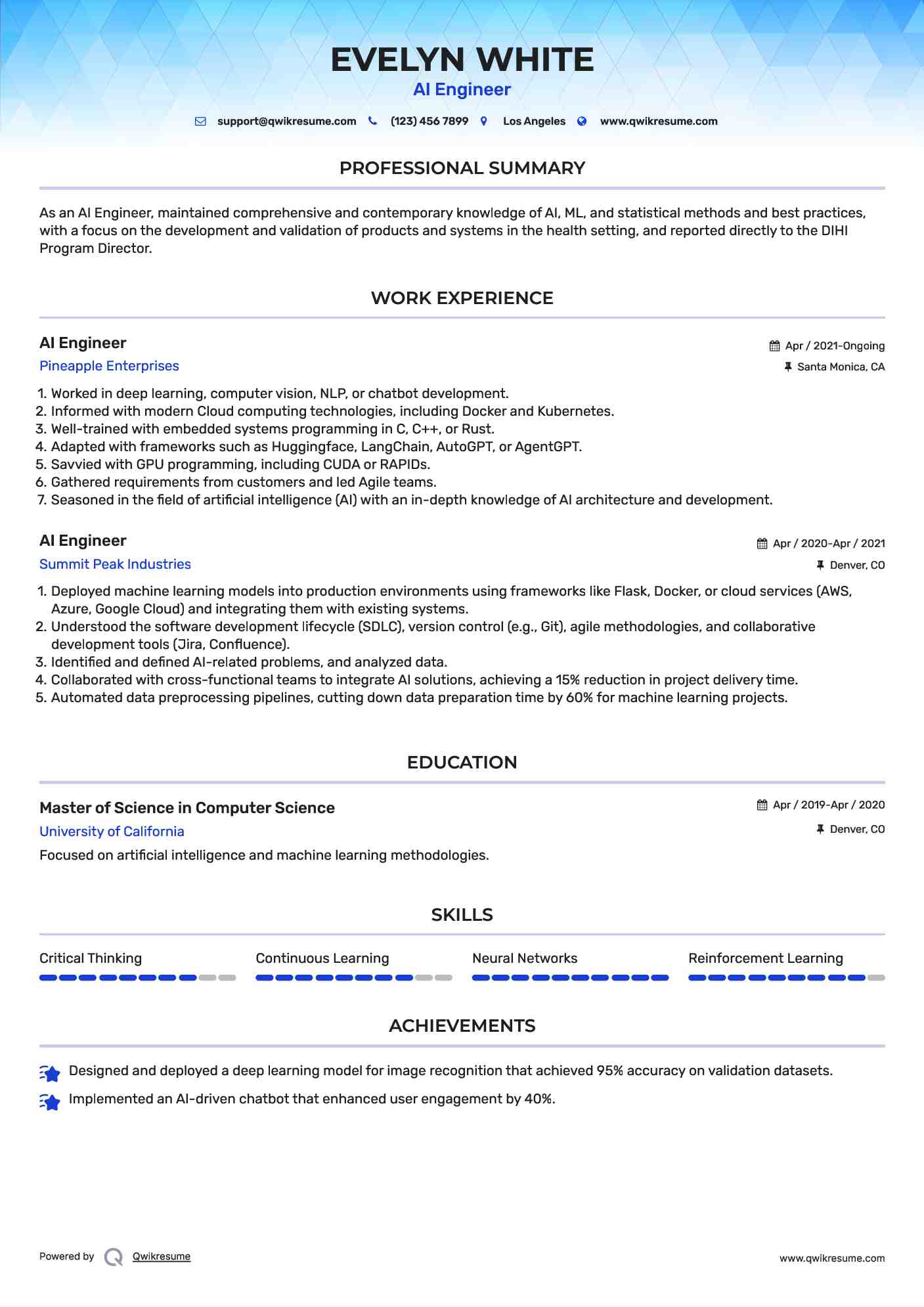 AI Engineer Resume Model