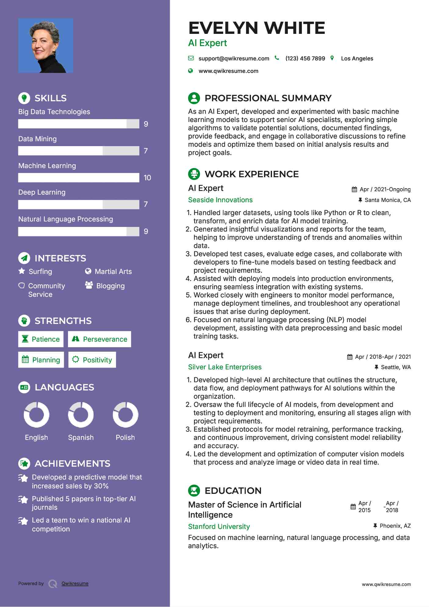 AI Expert Resume Format