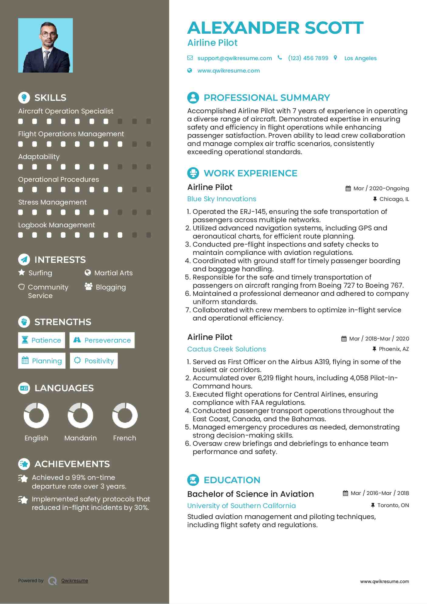Airline Pilot Resume Format