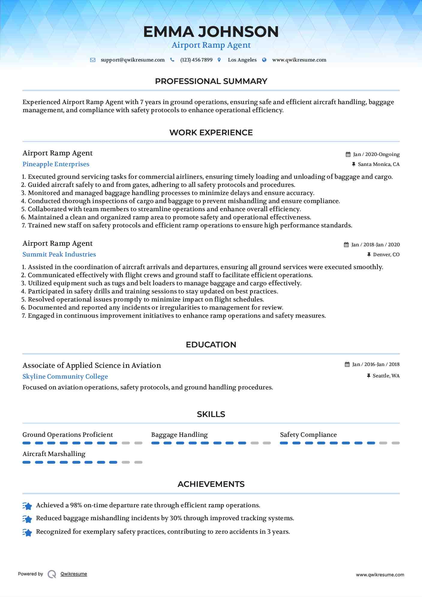 10 Airport Ramp Agent Resume Samples - Airport Ramp Agent 1630428224 Pdf 