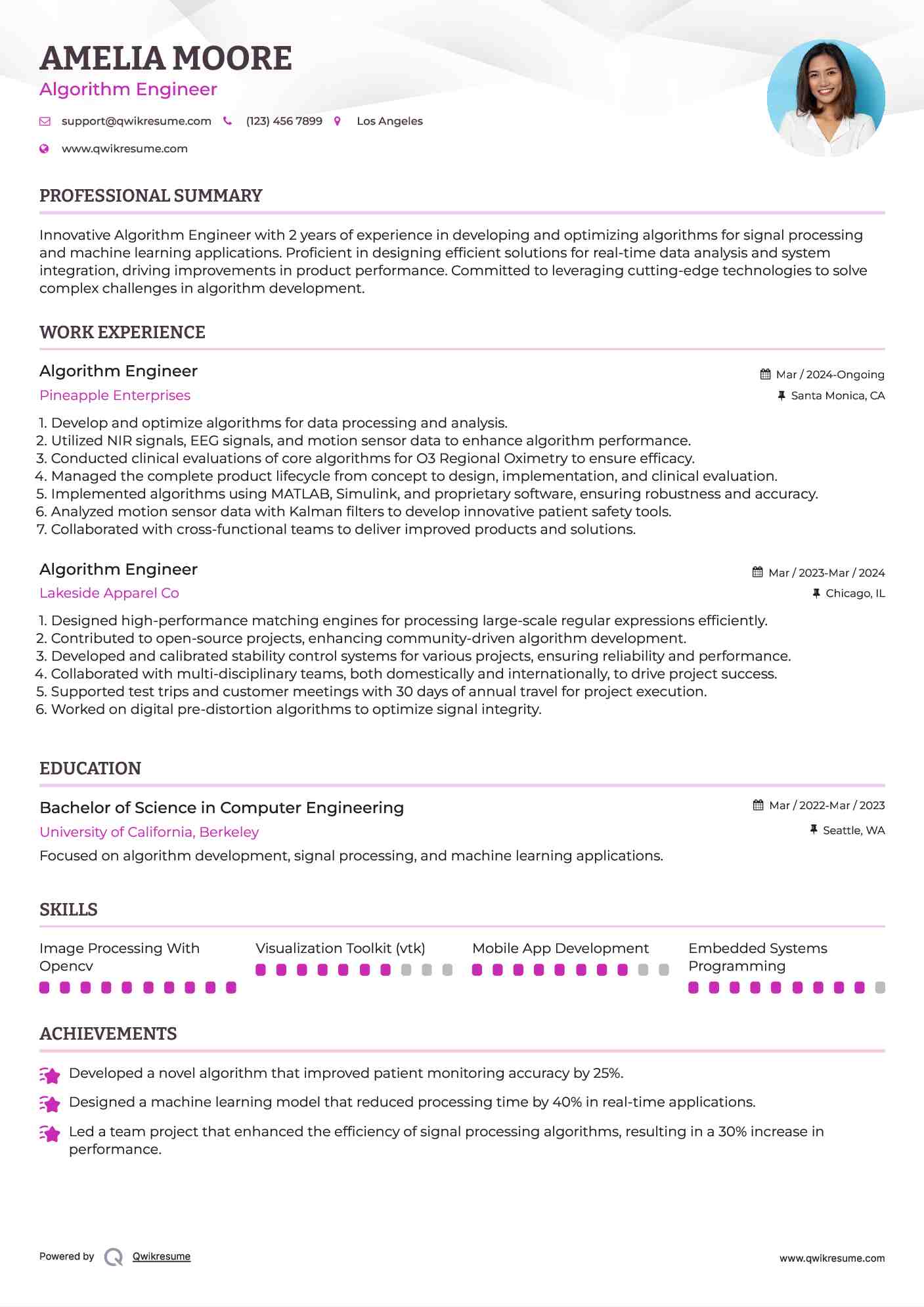 10+ Algorithm Engineer Resume Samples & Templates for 2025