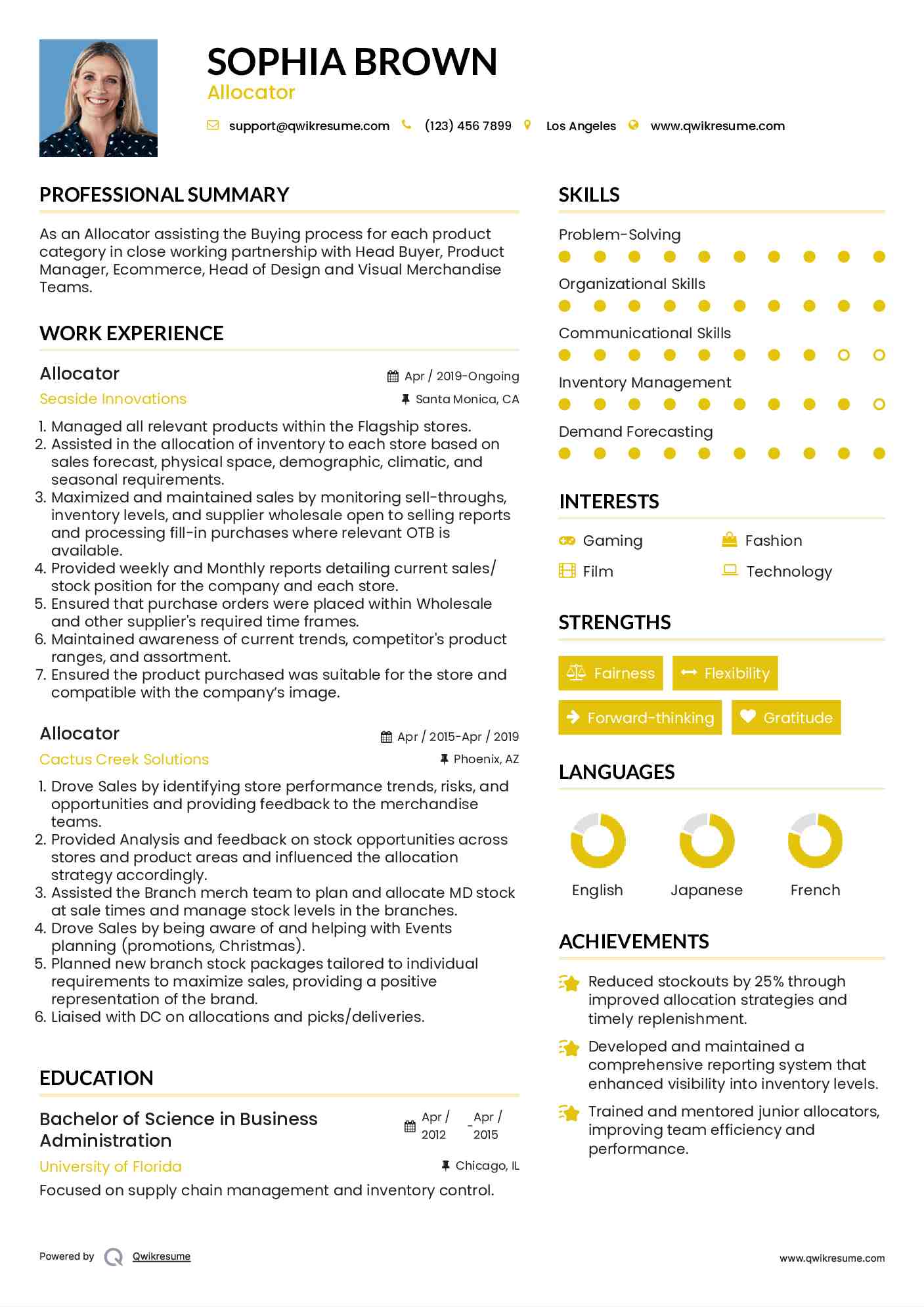 Allocator  Resume Model