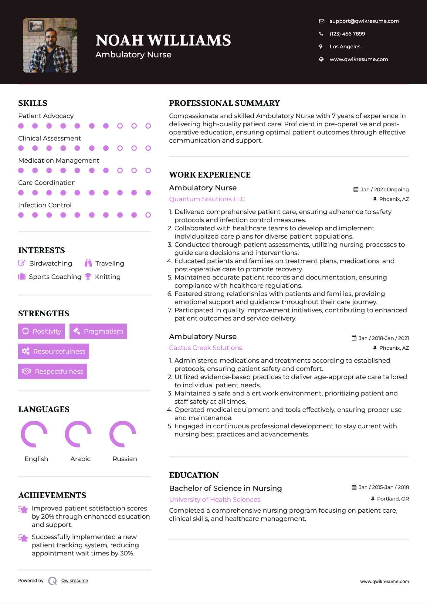 Ambulatory Nurse Resume Template