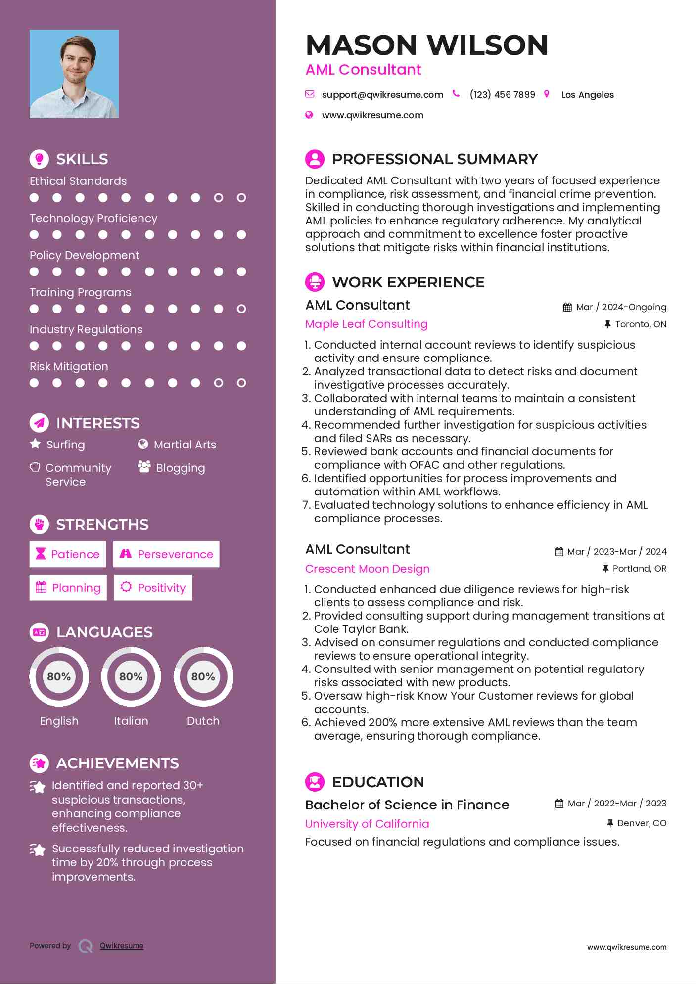 10 AML Consultant Resume Samples - Aml Consultant 1674647525 Pdf 