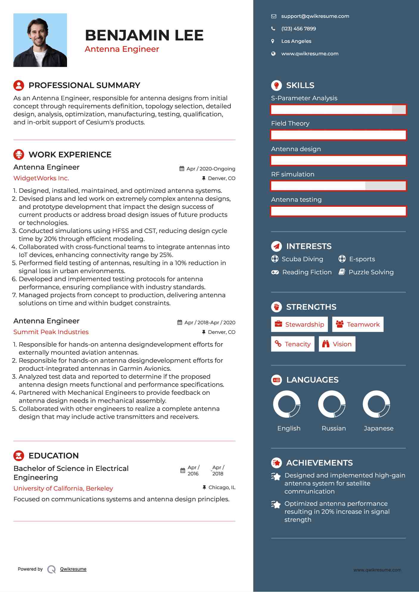 Antenna Engineer Resume Model
