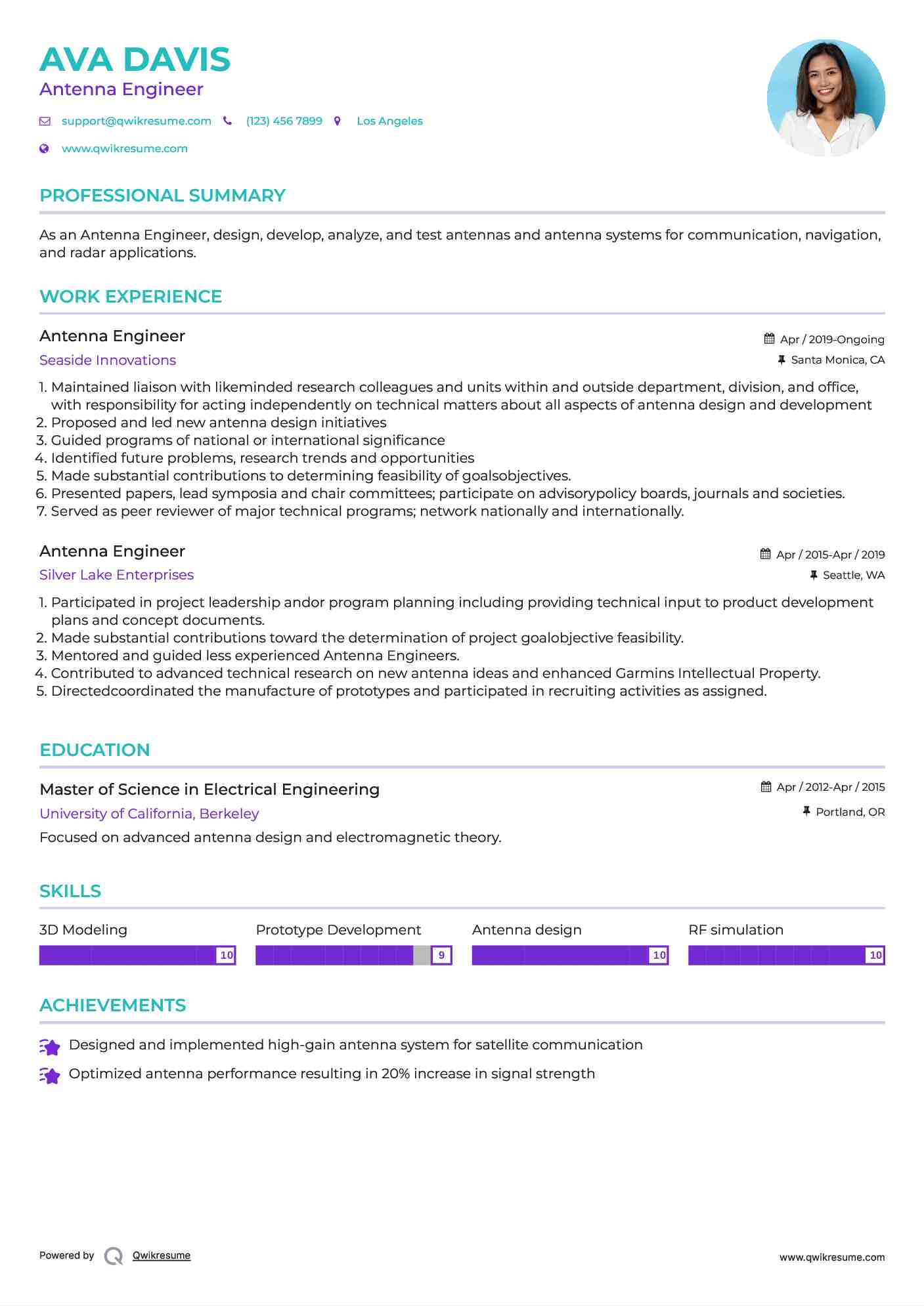 Antenna Engineer Resume Format