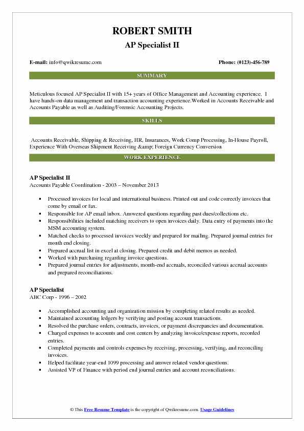 ap style resume example