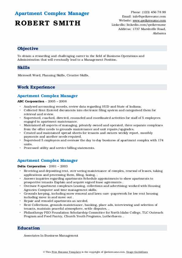 apartment-complex-manager-resume-samples-qwikresume