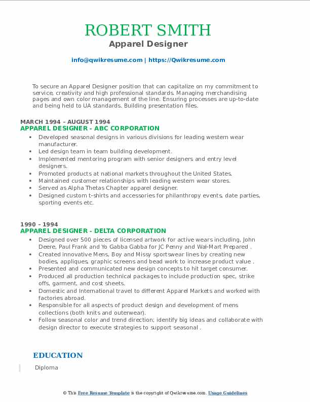 Apparel Designer Resume Samples - Apparel Designer 1666251339 Pdf 