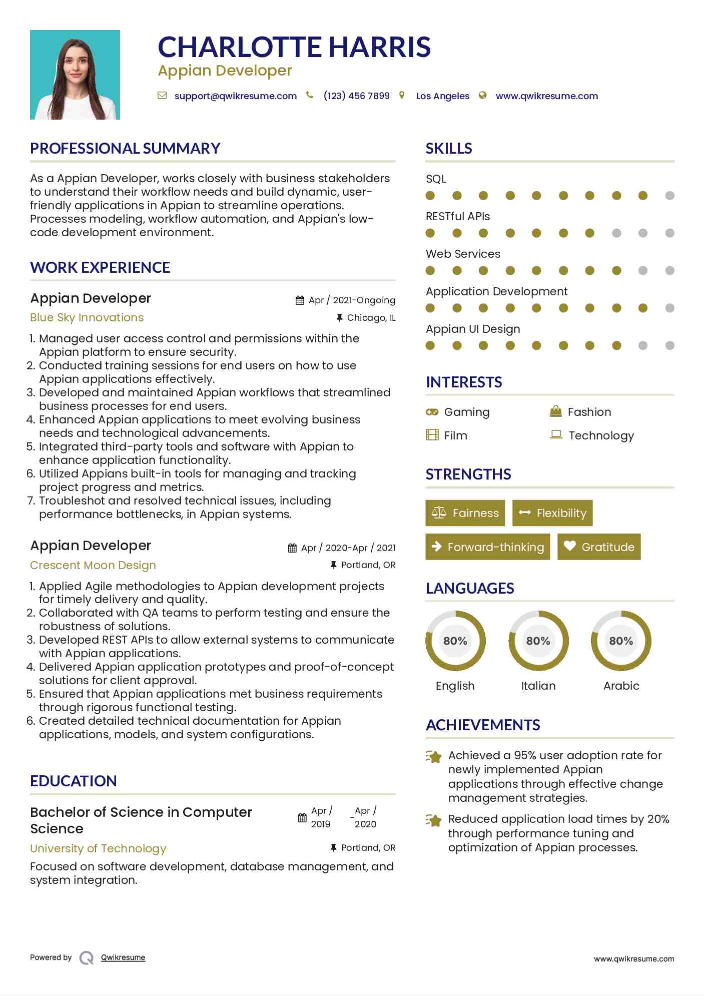 Appian Developer Resume Sample
