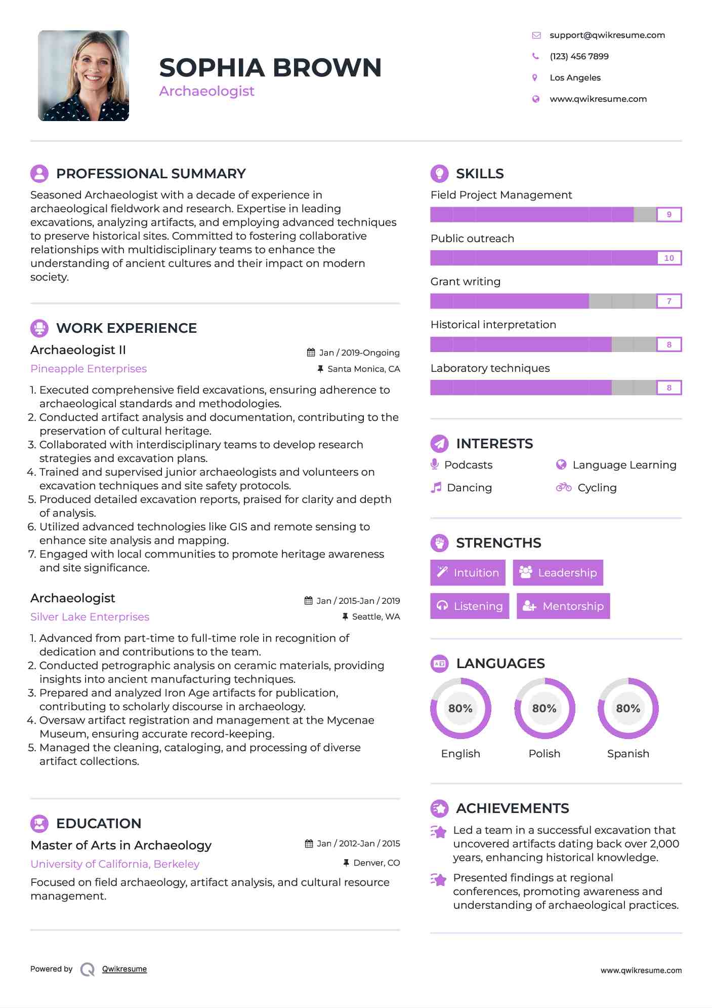 Curriculum vitae archaeologist picture