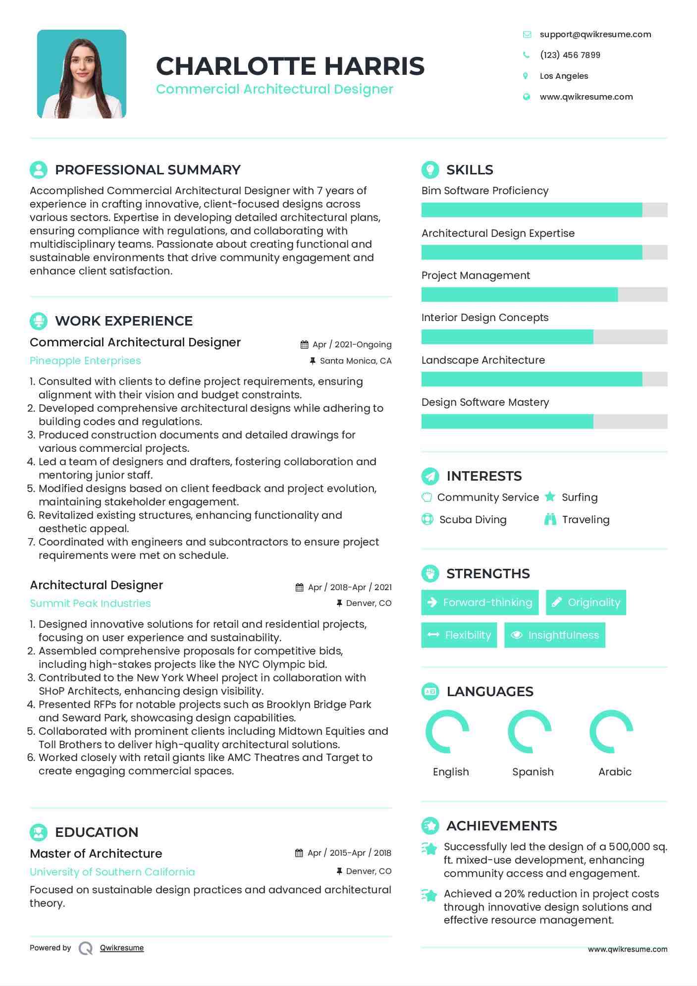 Commercial Architectural Designer

 Resume Template