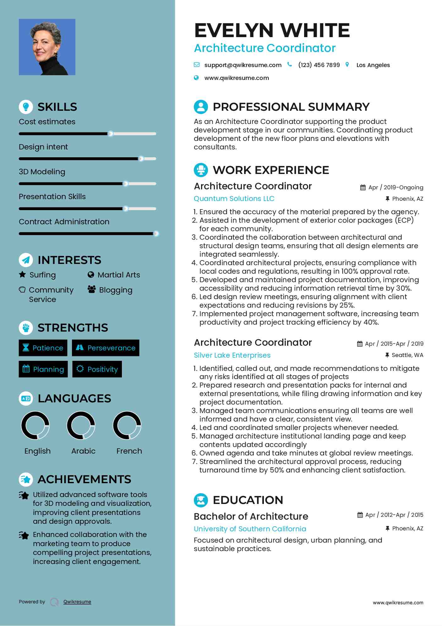 Architecture Coordinator  Resume Model