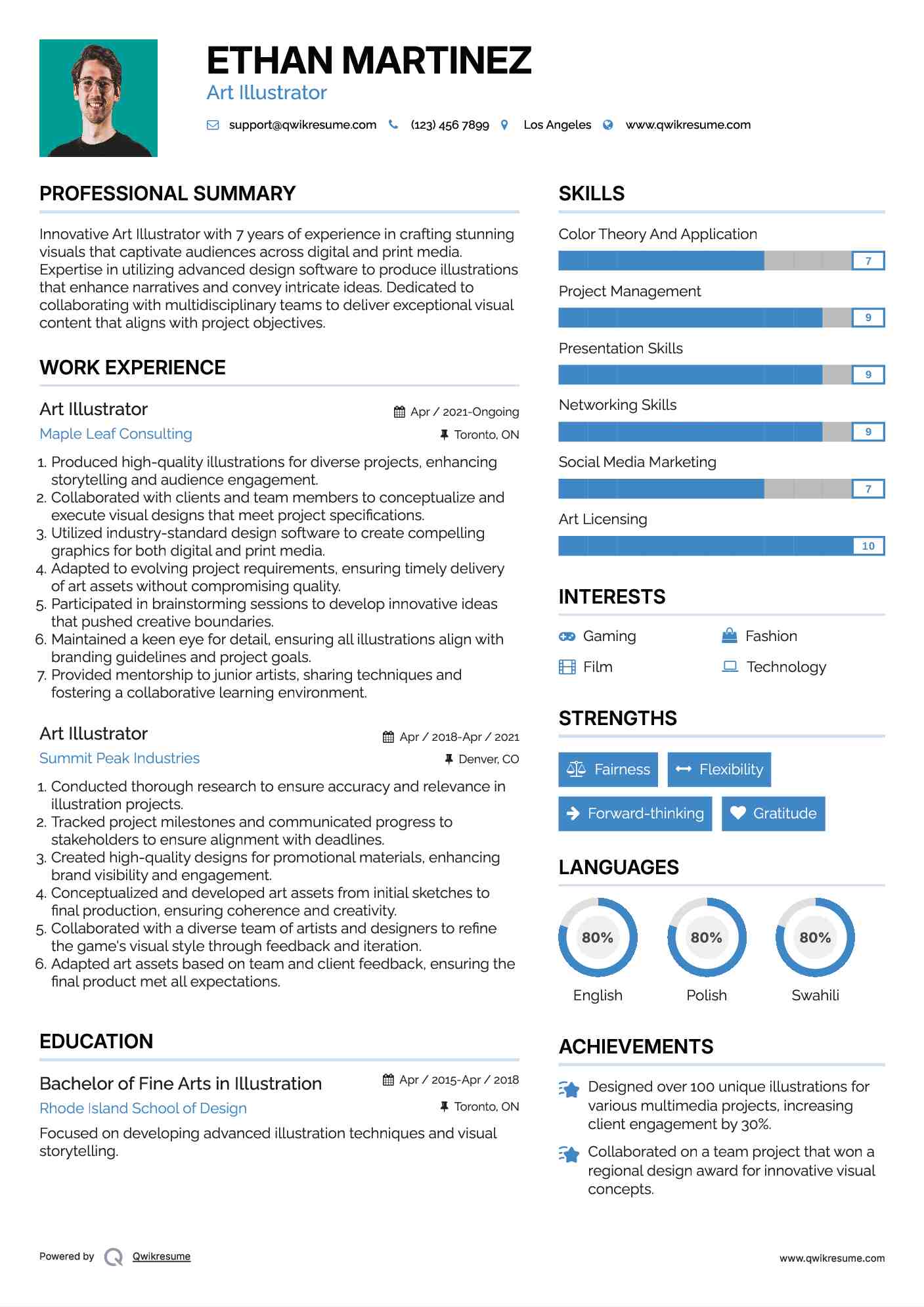 Art Illustrator Resume Template