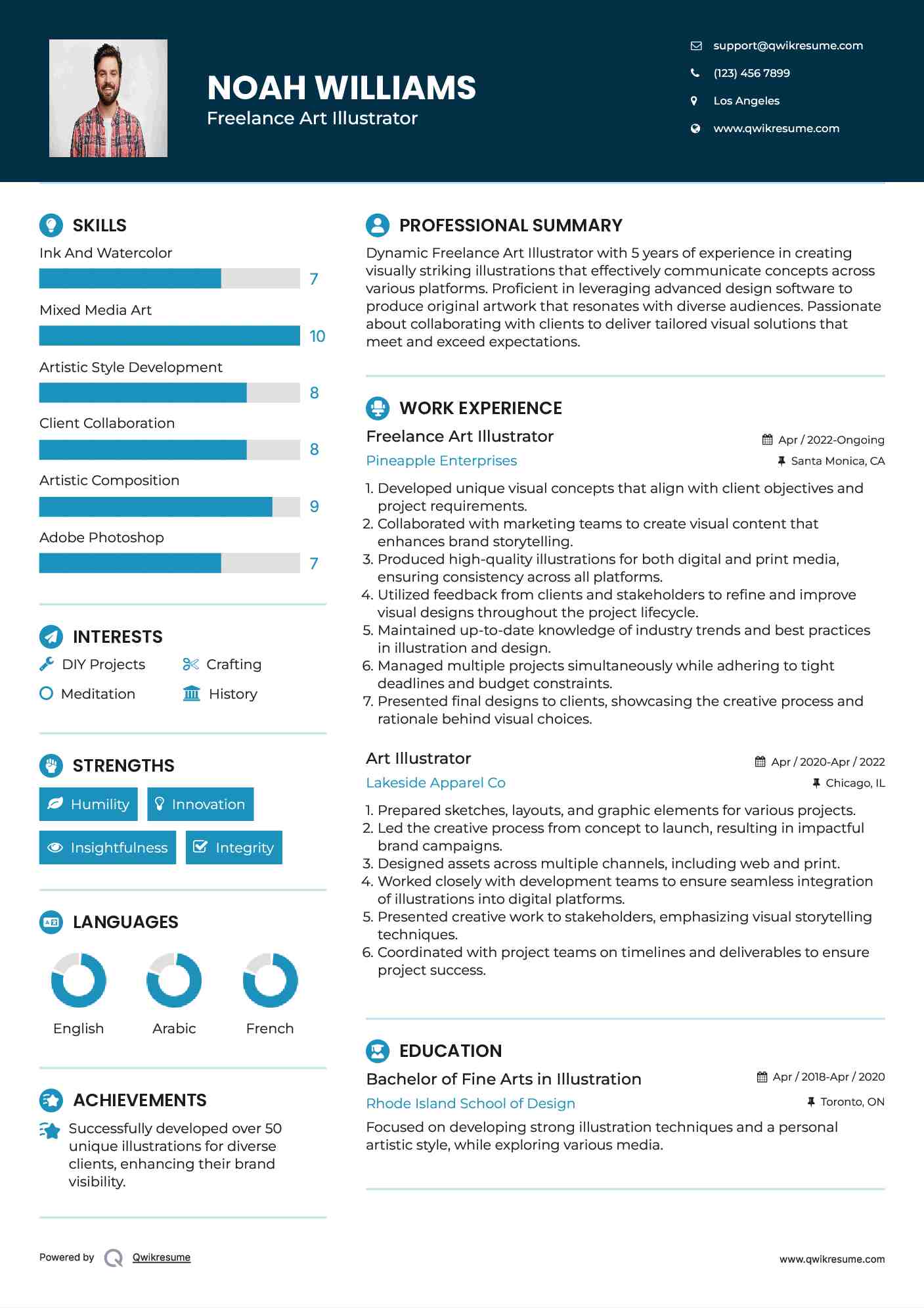 Freelance Art Illustrator Resume Template