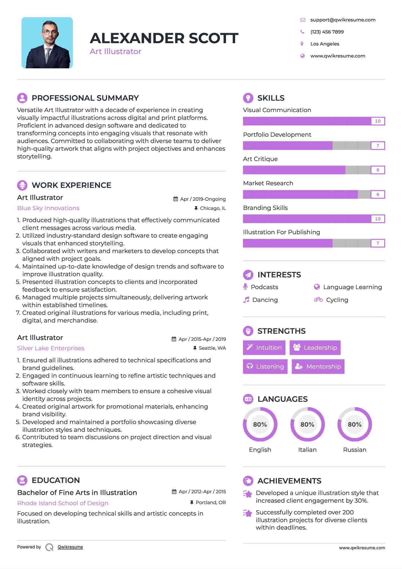 Art Illustrator Resume Format