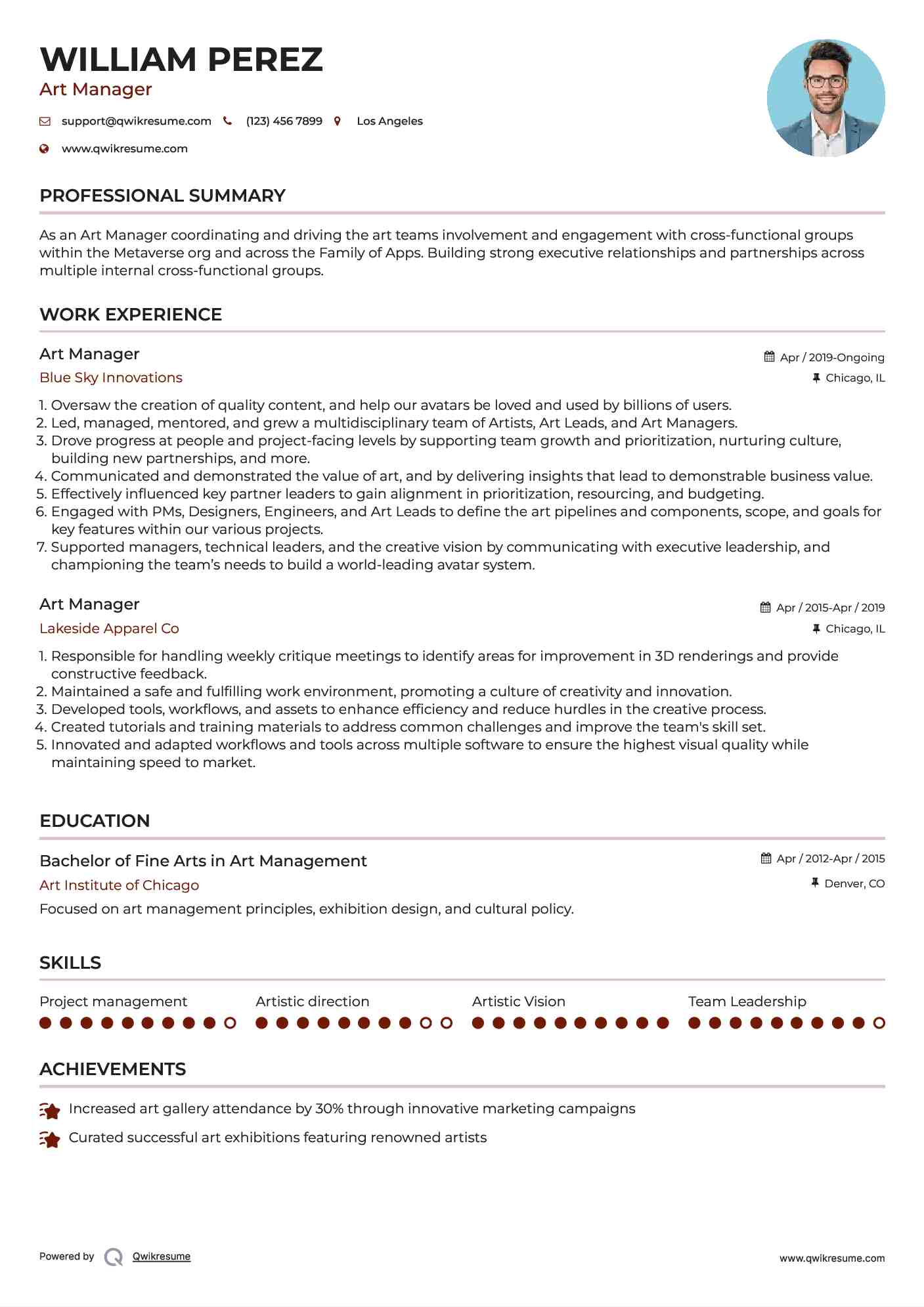 10 Art Manager Resume Samples - Art Manager 1726220249 Pdf 
