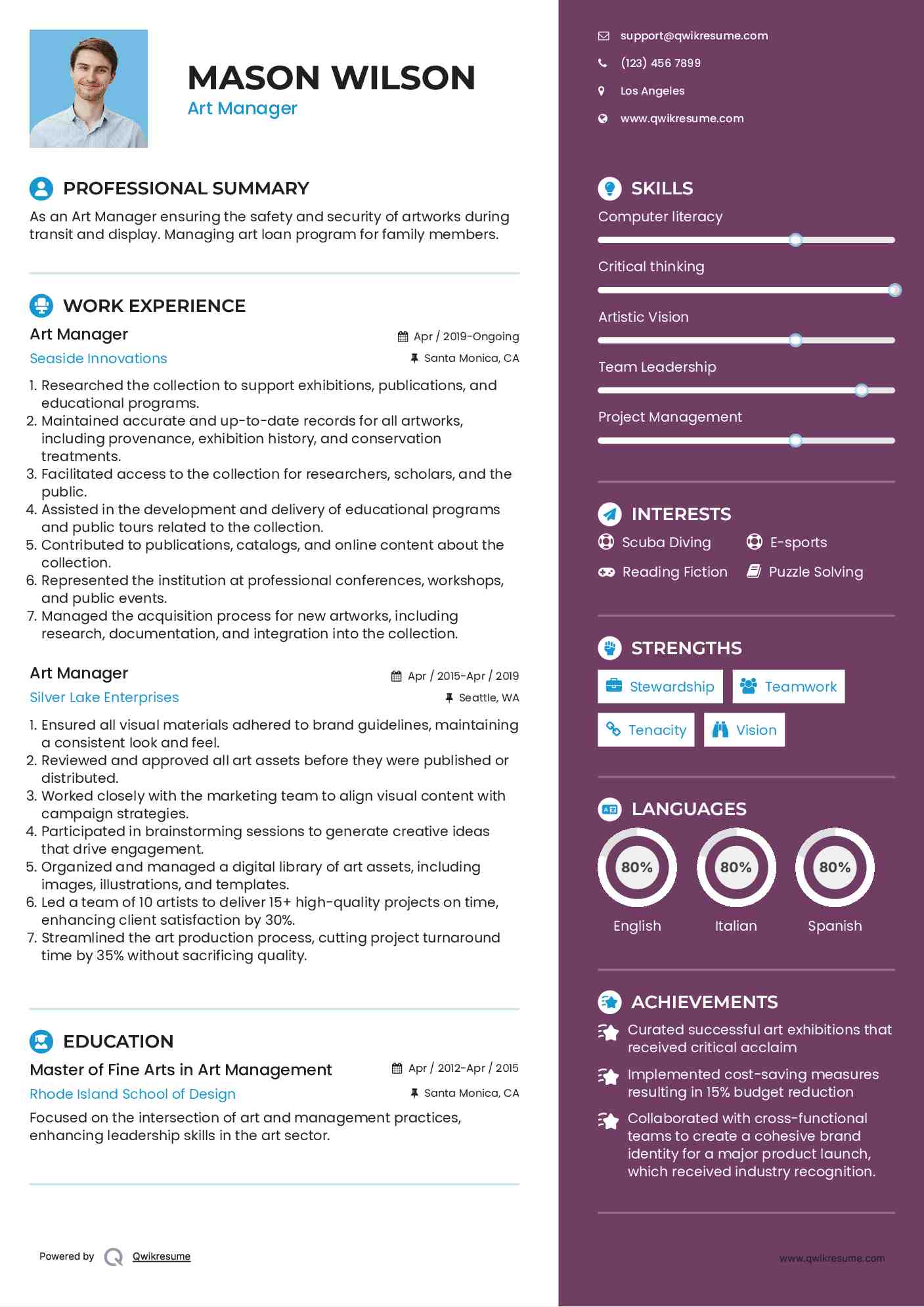 10 Art Manager Resume Samples - Art Manager 1726223572 Pdf 