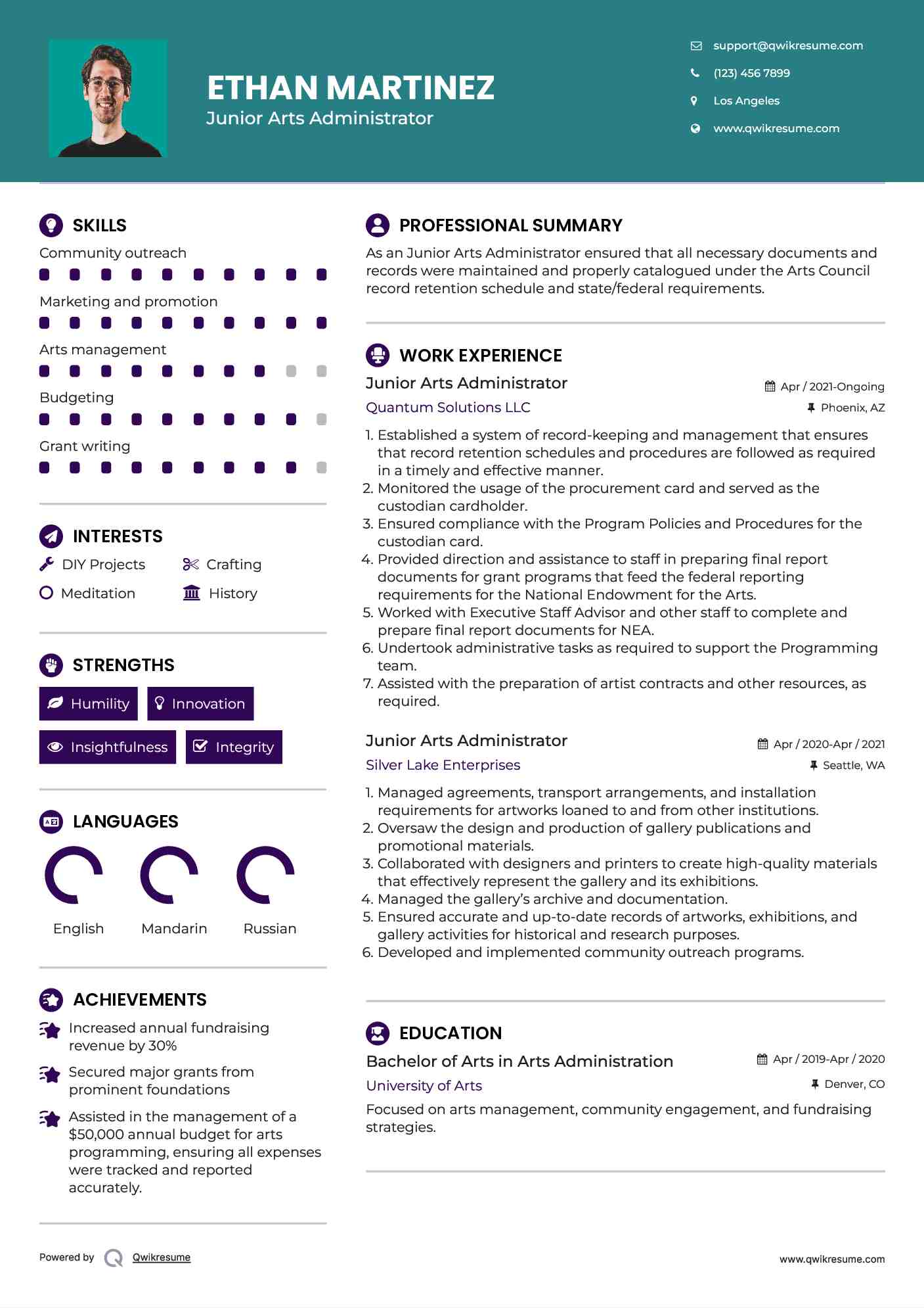 10 Arts Administrator Resume Samples - Arts Administrator 1726223930 Pdf 