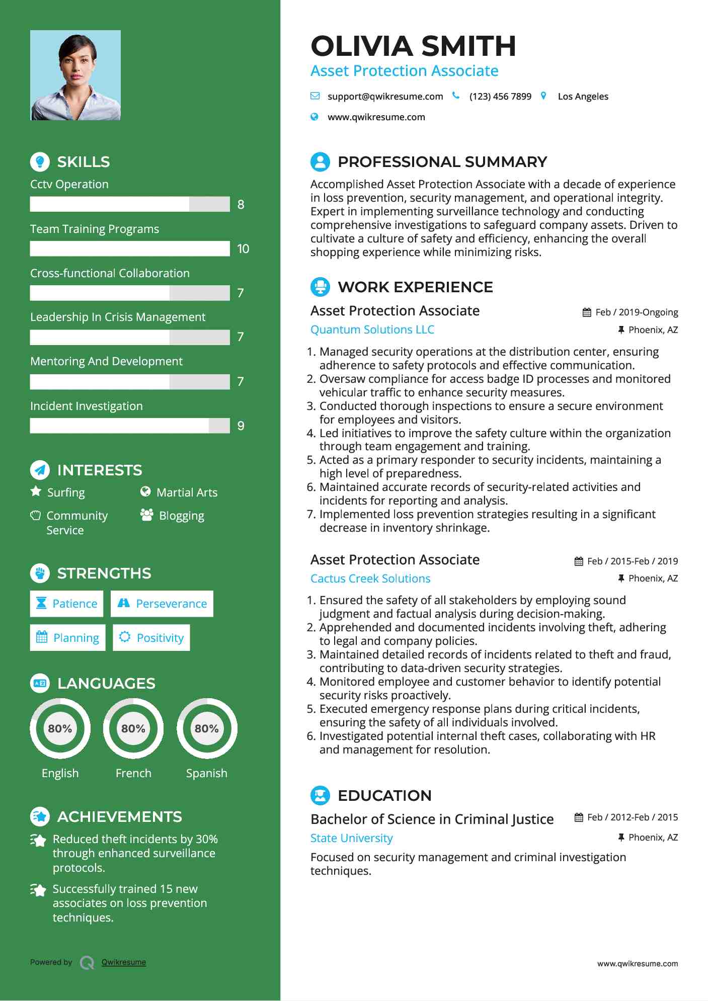 asset protection associate resume samples qwikresume executive protection resume