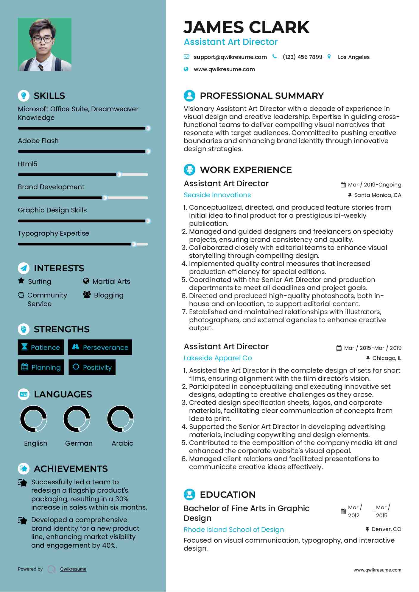 Assistant Art Director Resume Model