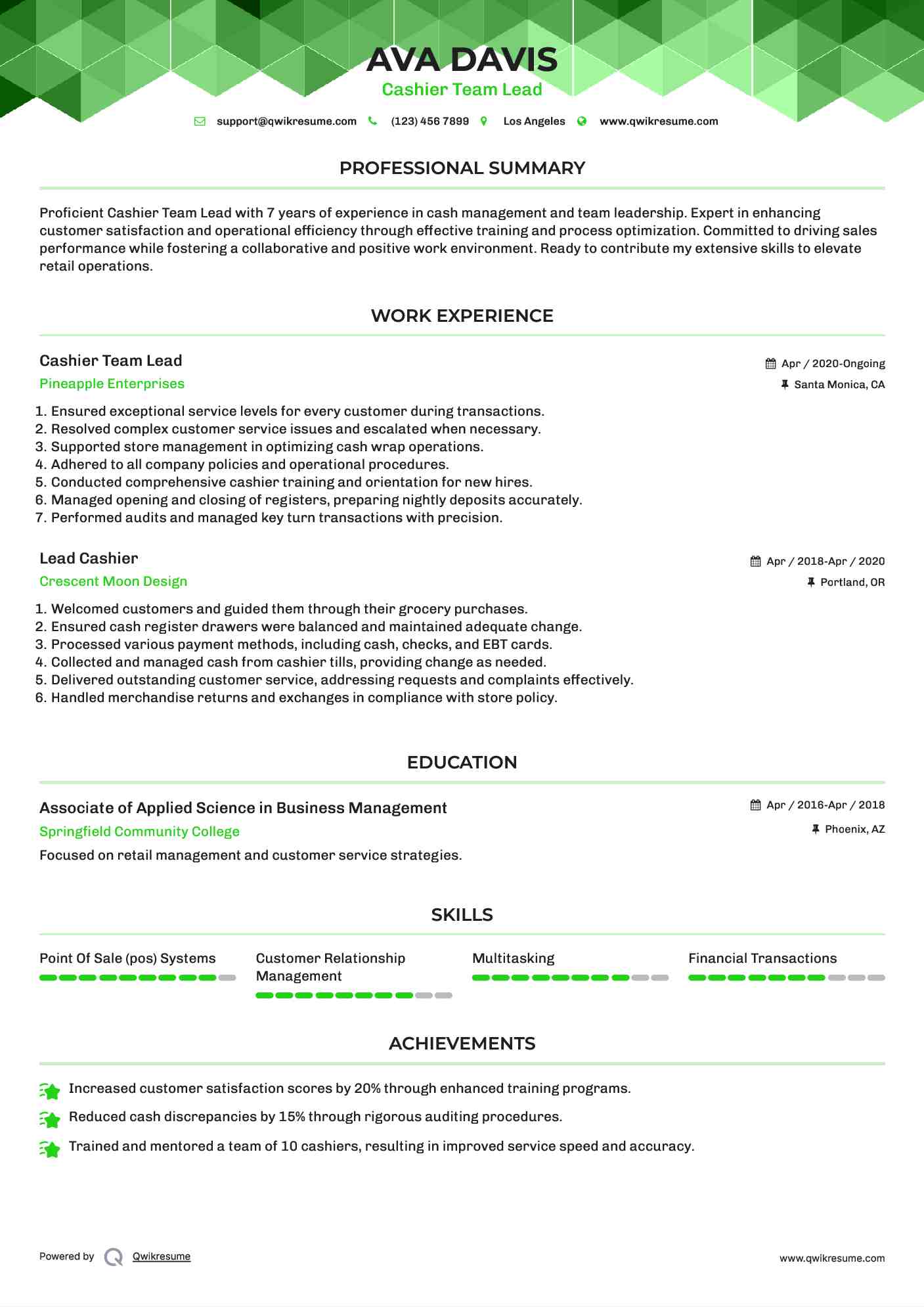 lead cashier resume samples qwikresume lead cashier resumes