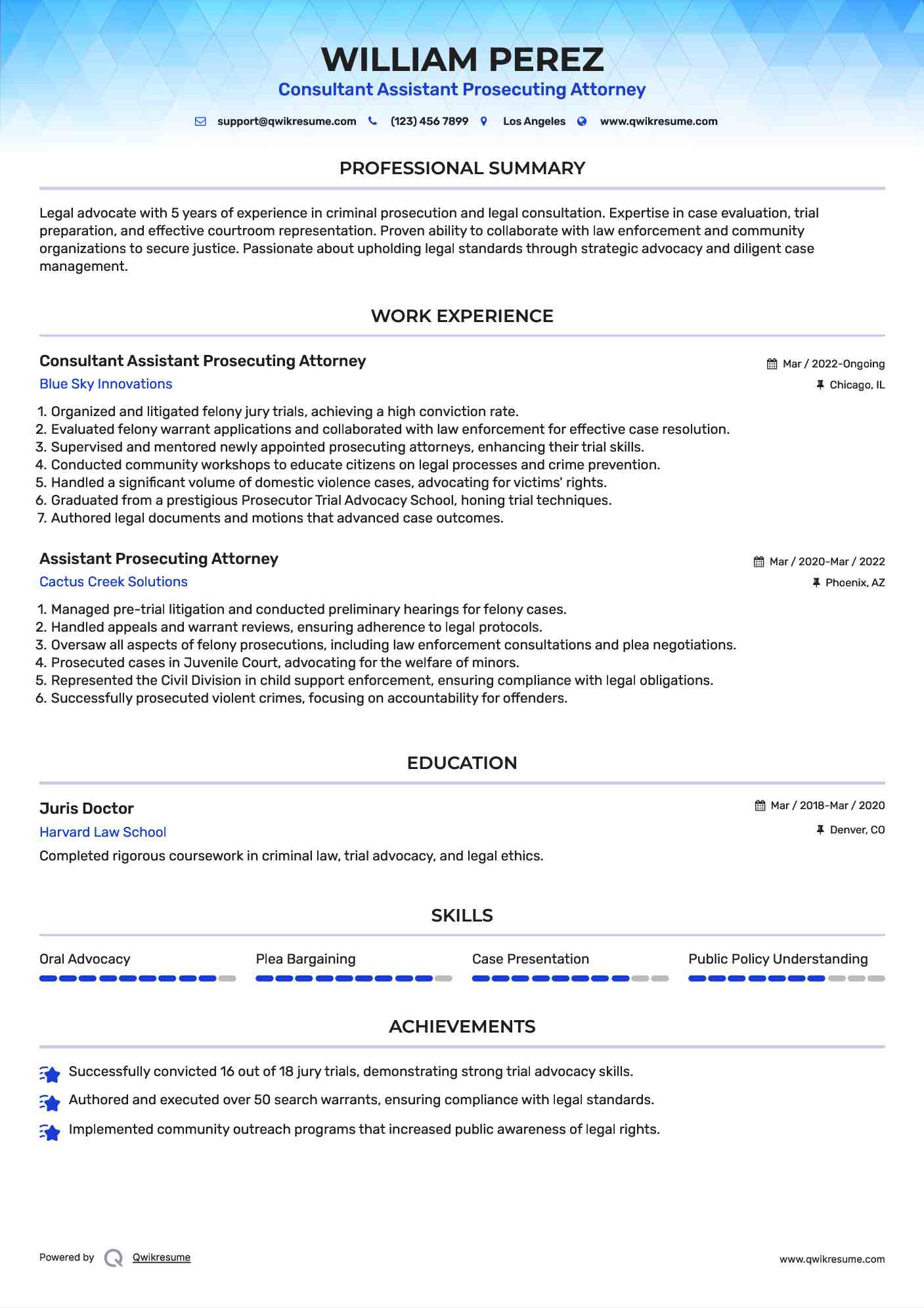 Consultant Assistant Prosecuting Attorney Resume Template